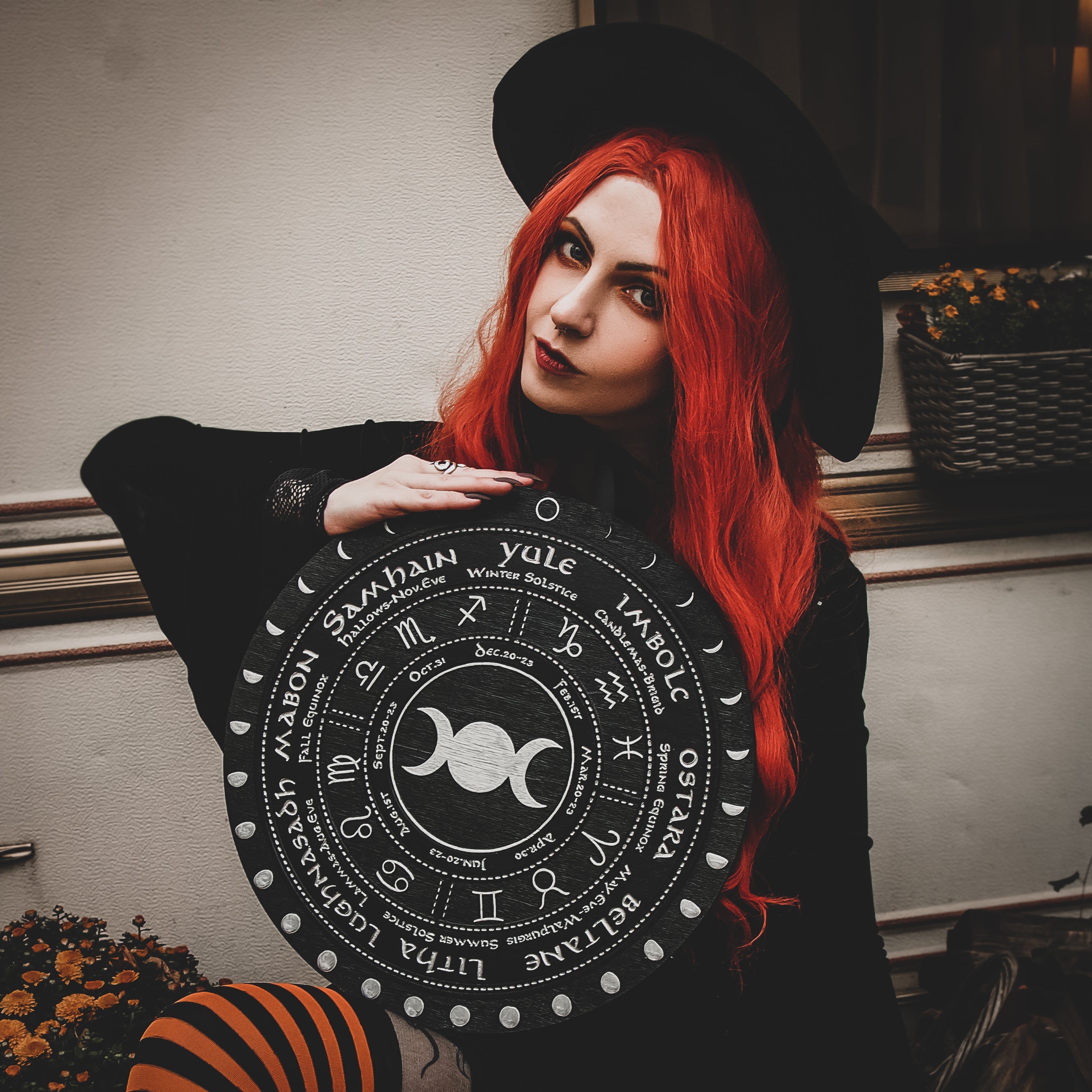 Wheel of the Year - Triple Moon Circle - Black\Silver - SS