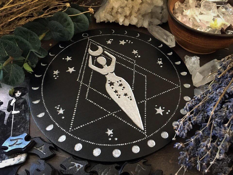 Goddess - Altar Pentacle - Black\Silver