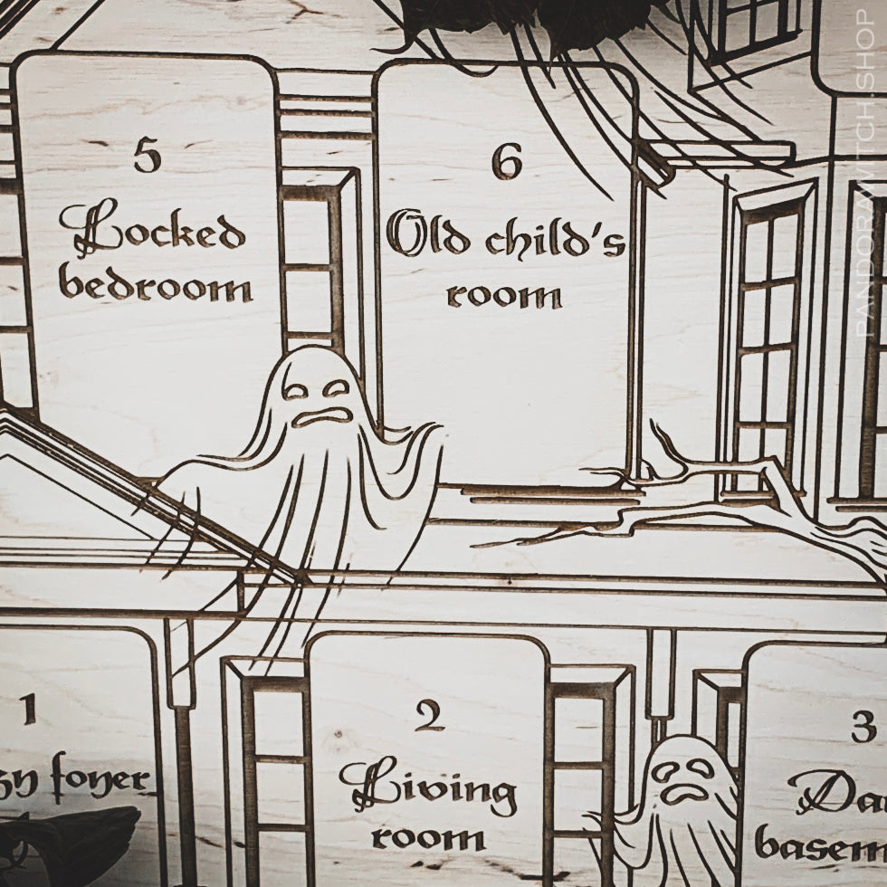 Haunted House - Tarot Spread Board - Natural