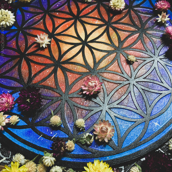 Crystal Grid Flower of Life, Flower Pythagoras - Space