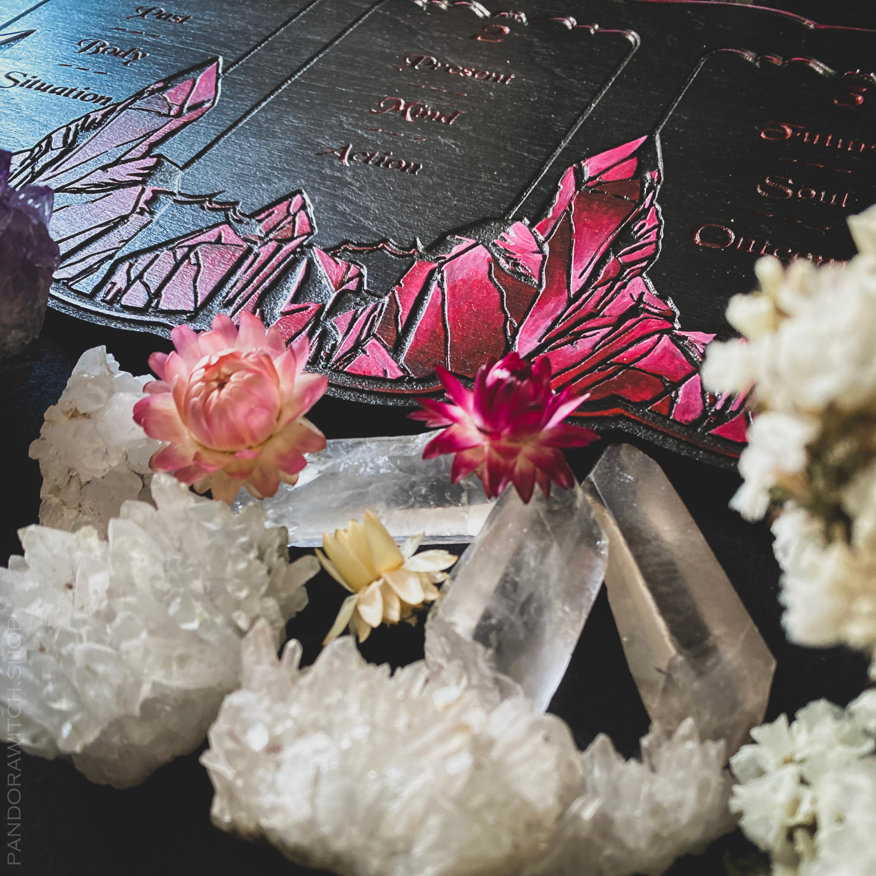 Tarot Board Three Card Spread - Bloody Crystals