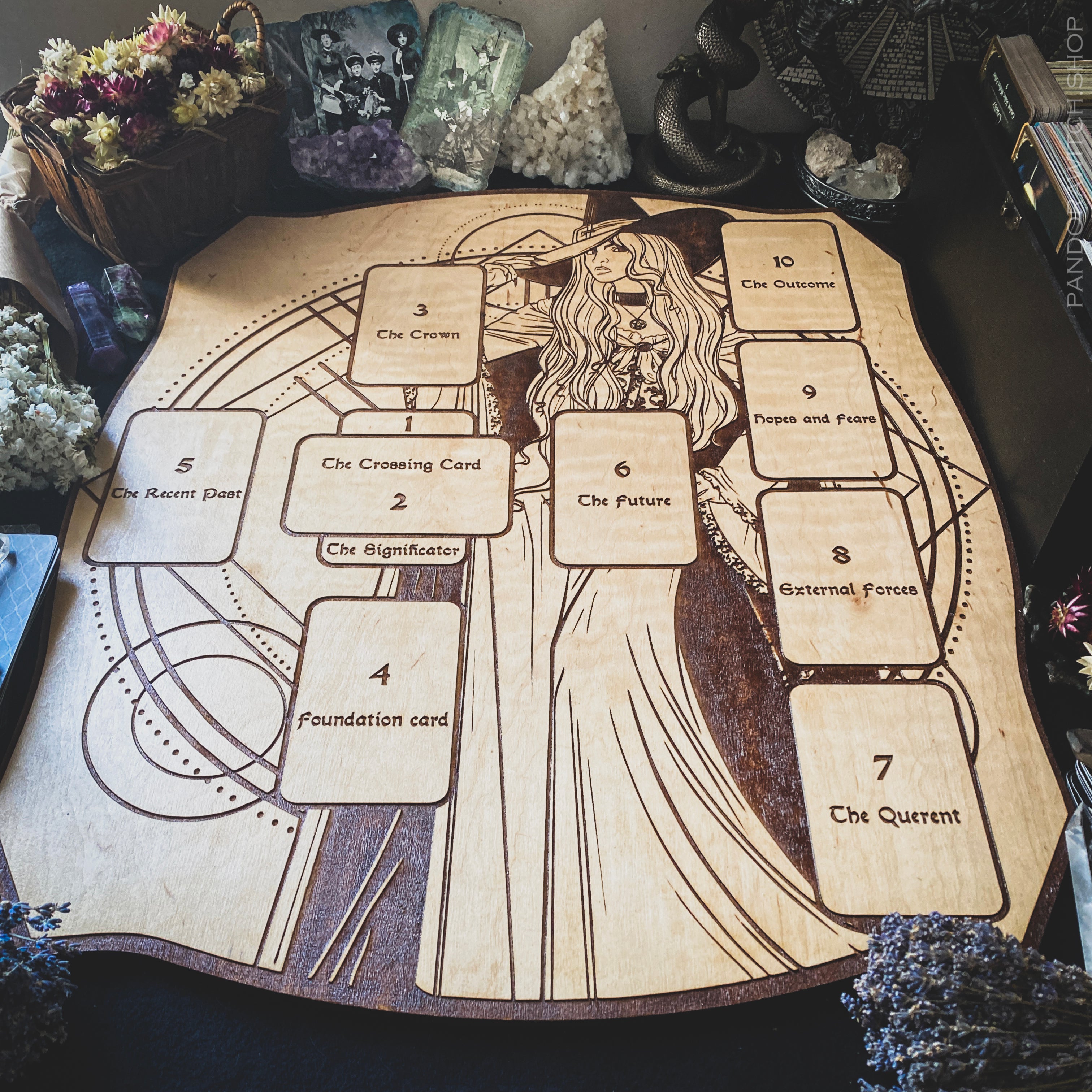 Tarot Spread Board Celtic Cross - The Witch