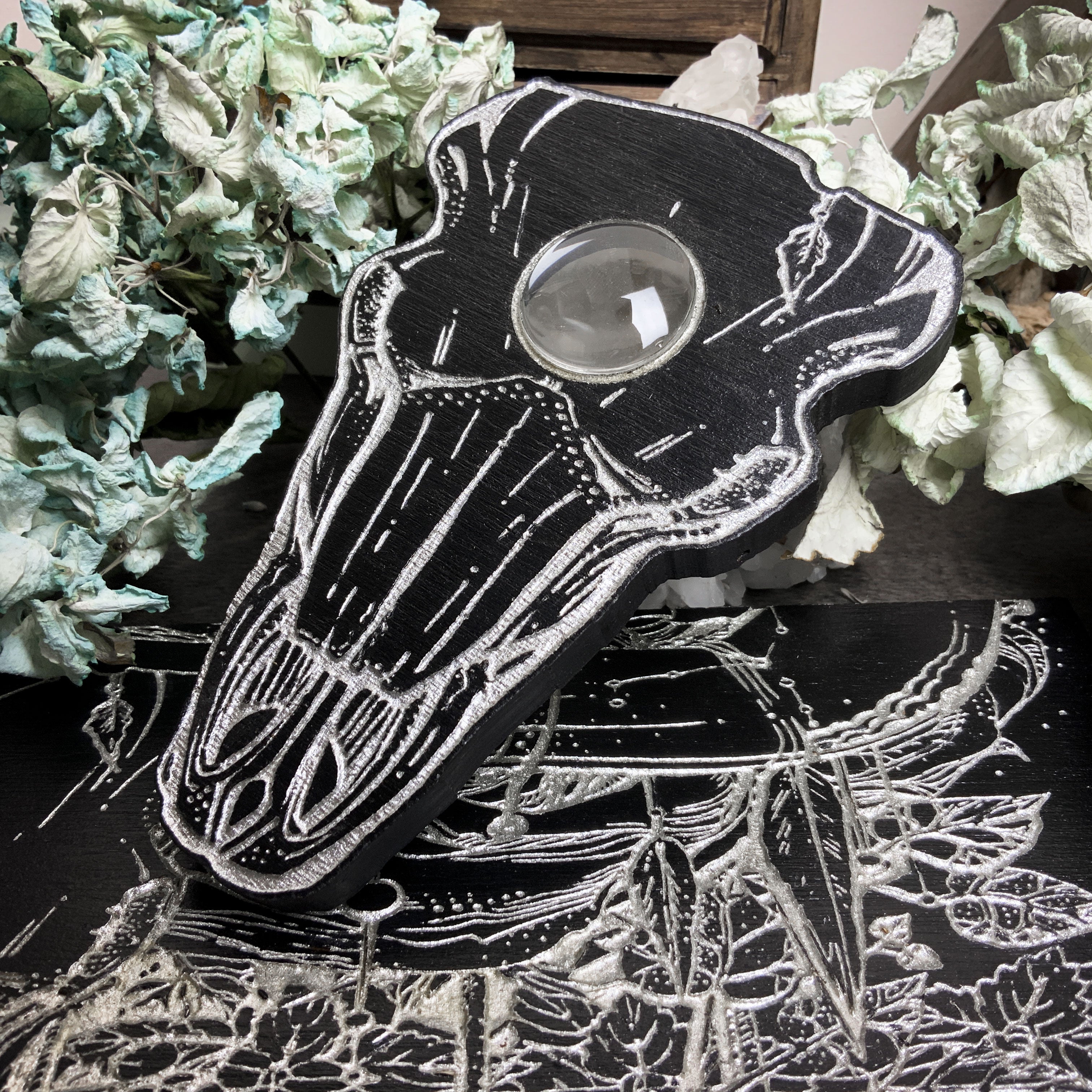 Planchette - Bull Skull - Silver