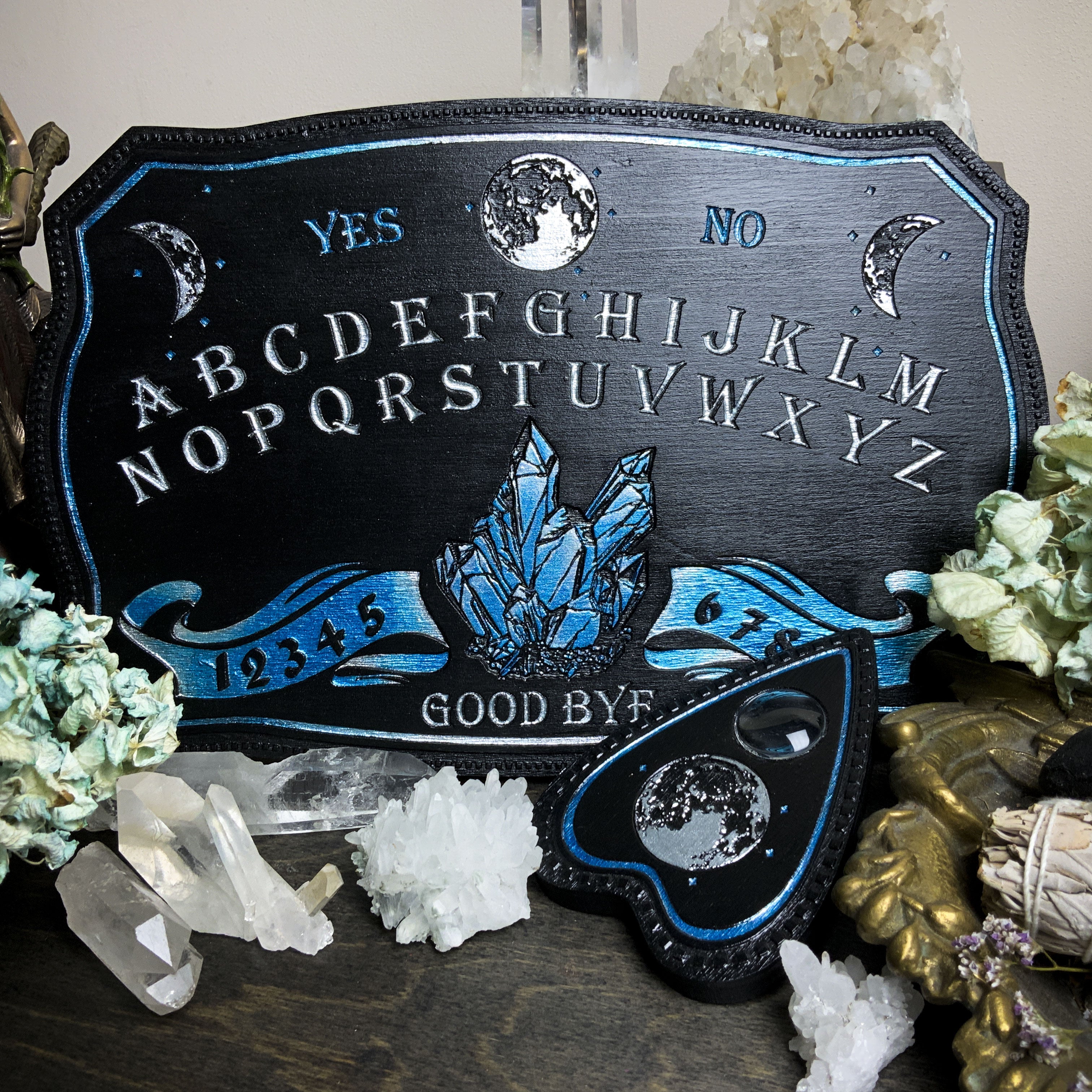 Ouija Board - Black and Lazur Crystals