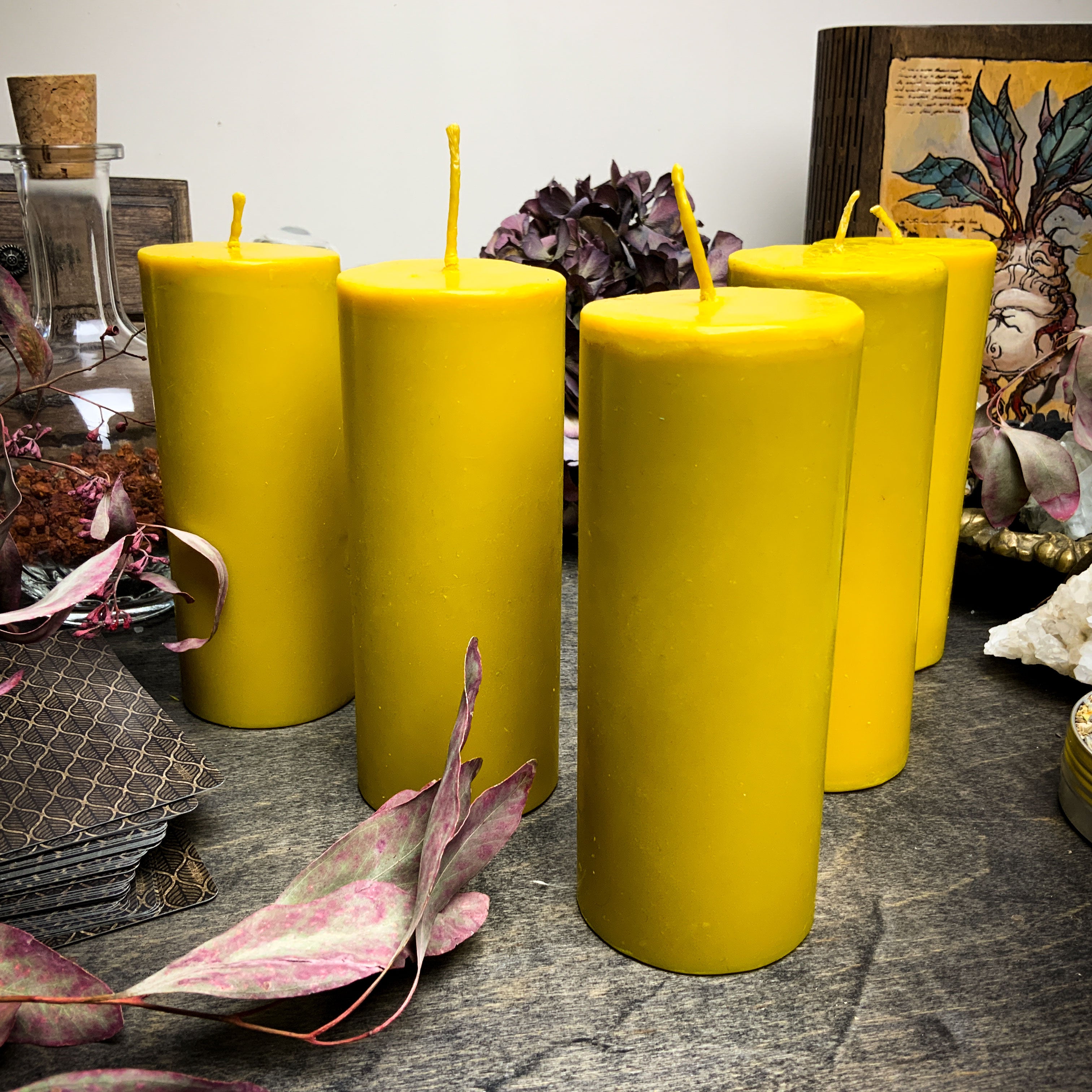 Big Yellow cylinder - Beeswax candle