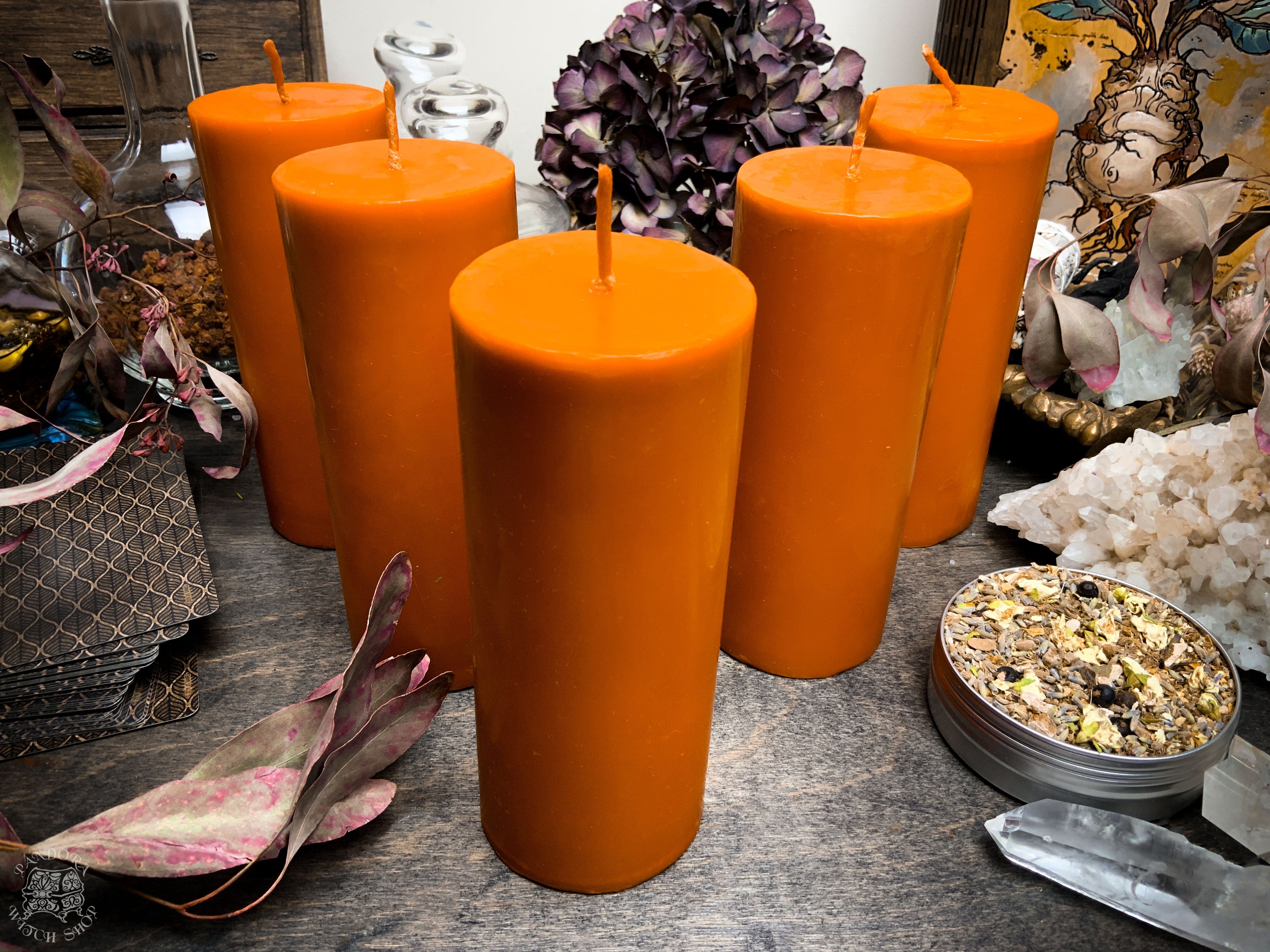 Big Orange cylinder - Beeswax candle