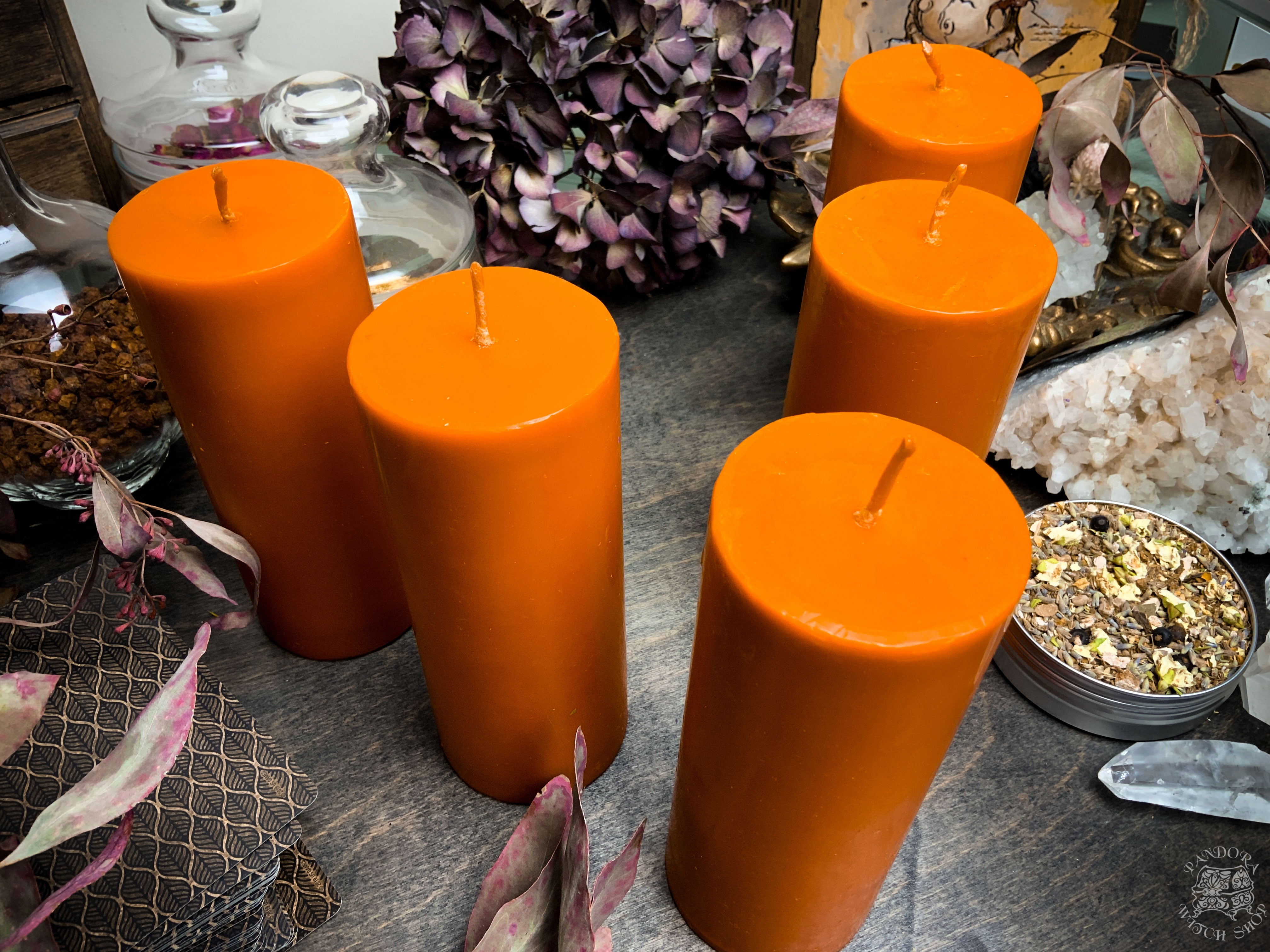 Big Orange cylinder - Beeswax candle