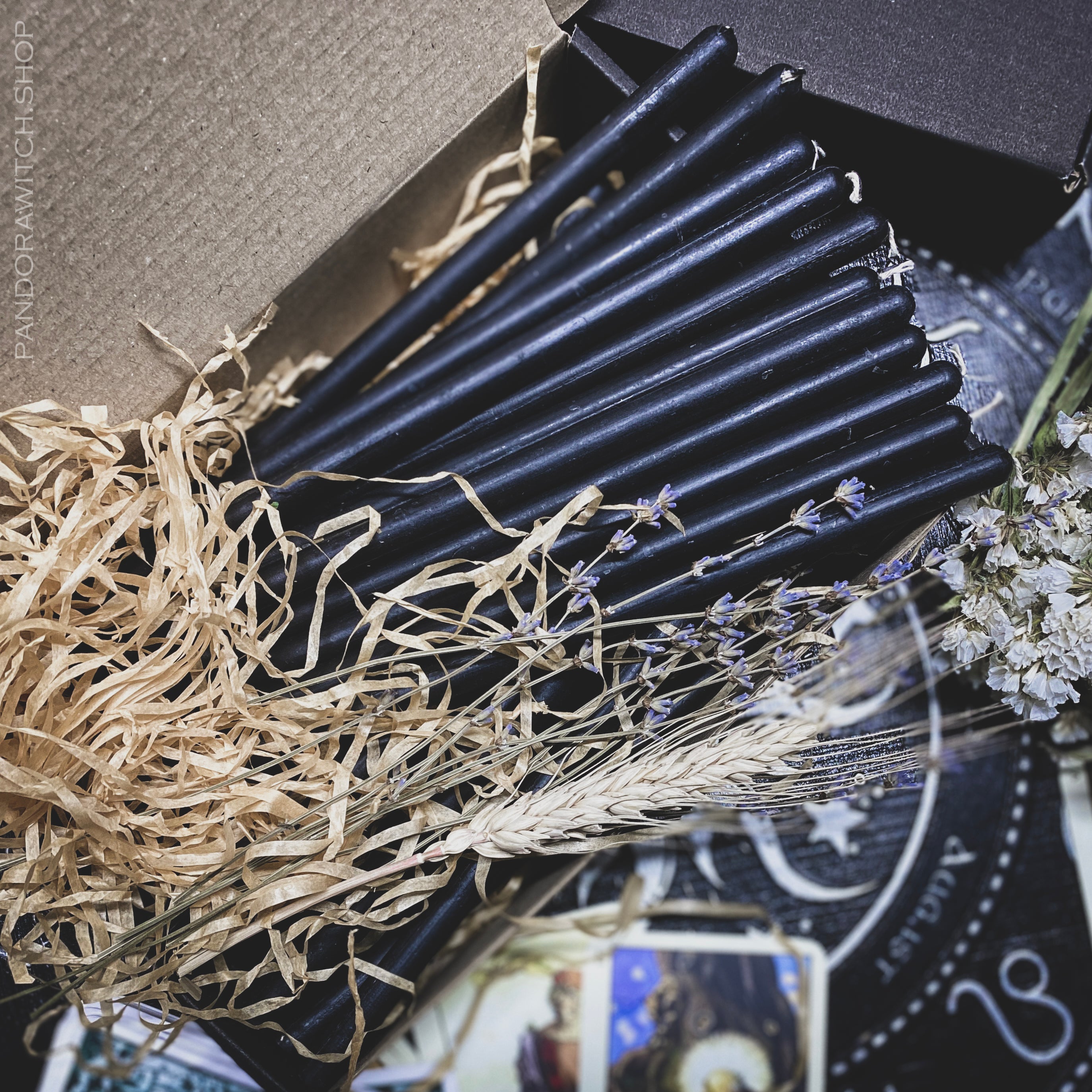 Black beeswax candles - Big - SET 40