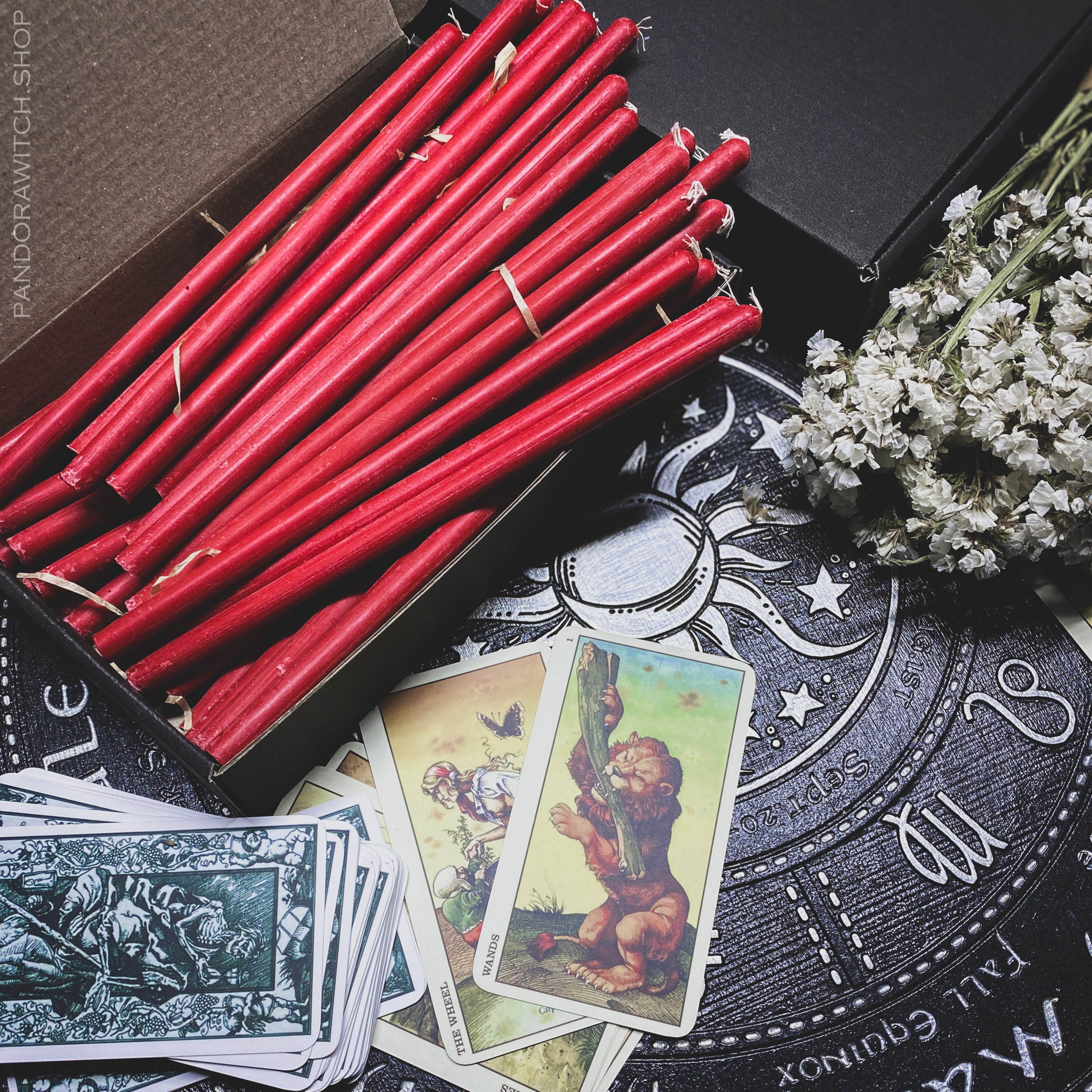 Red beeswax candles - Big - SET 40
