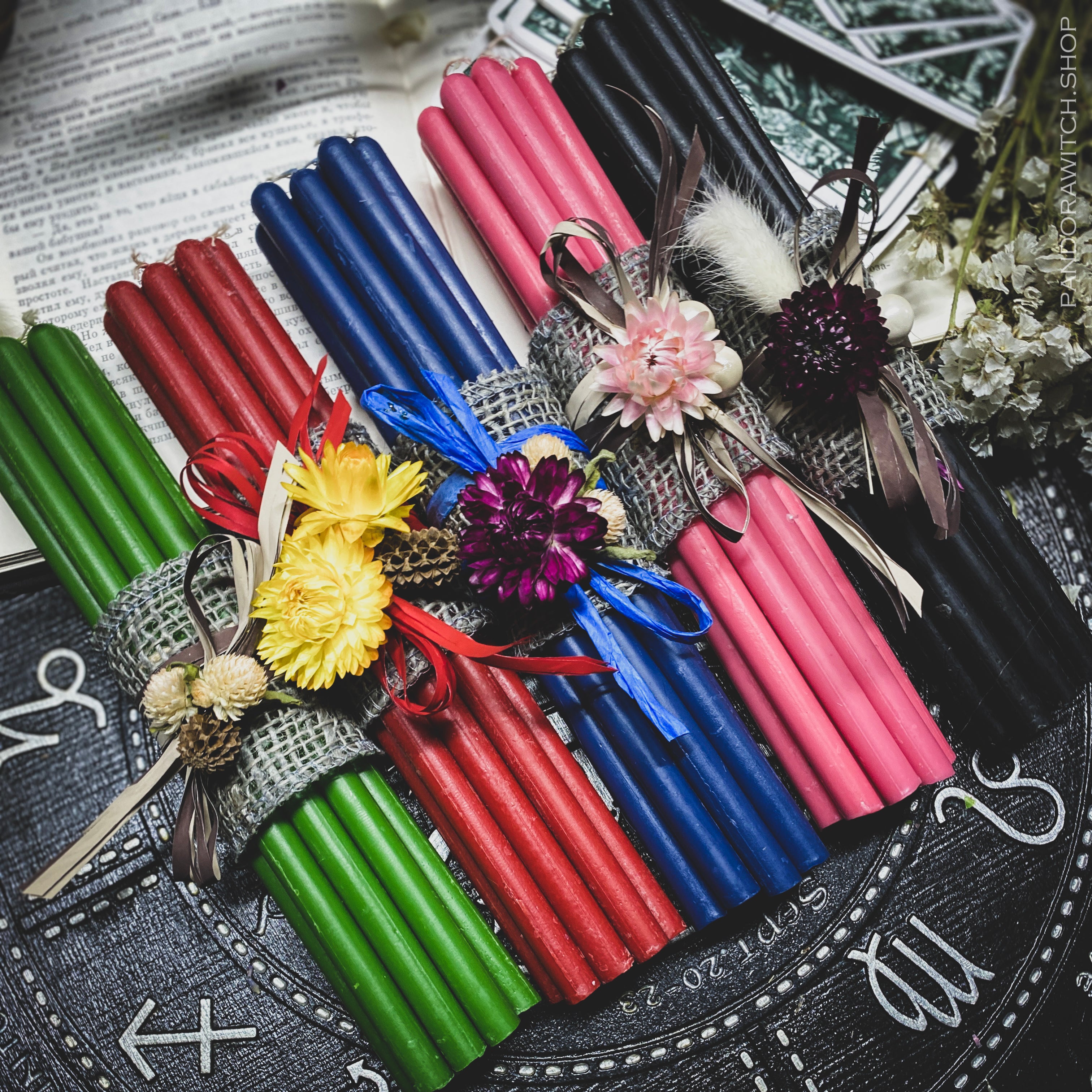 Beeswax candles - 5 Flower Sets