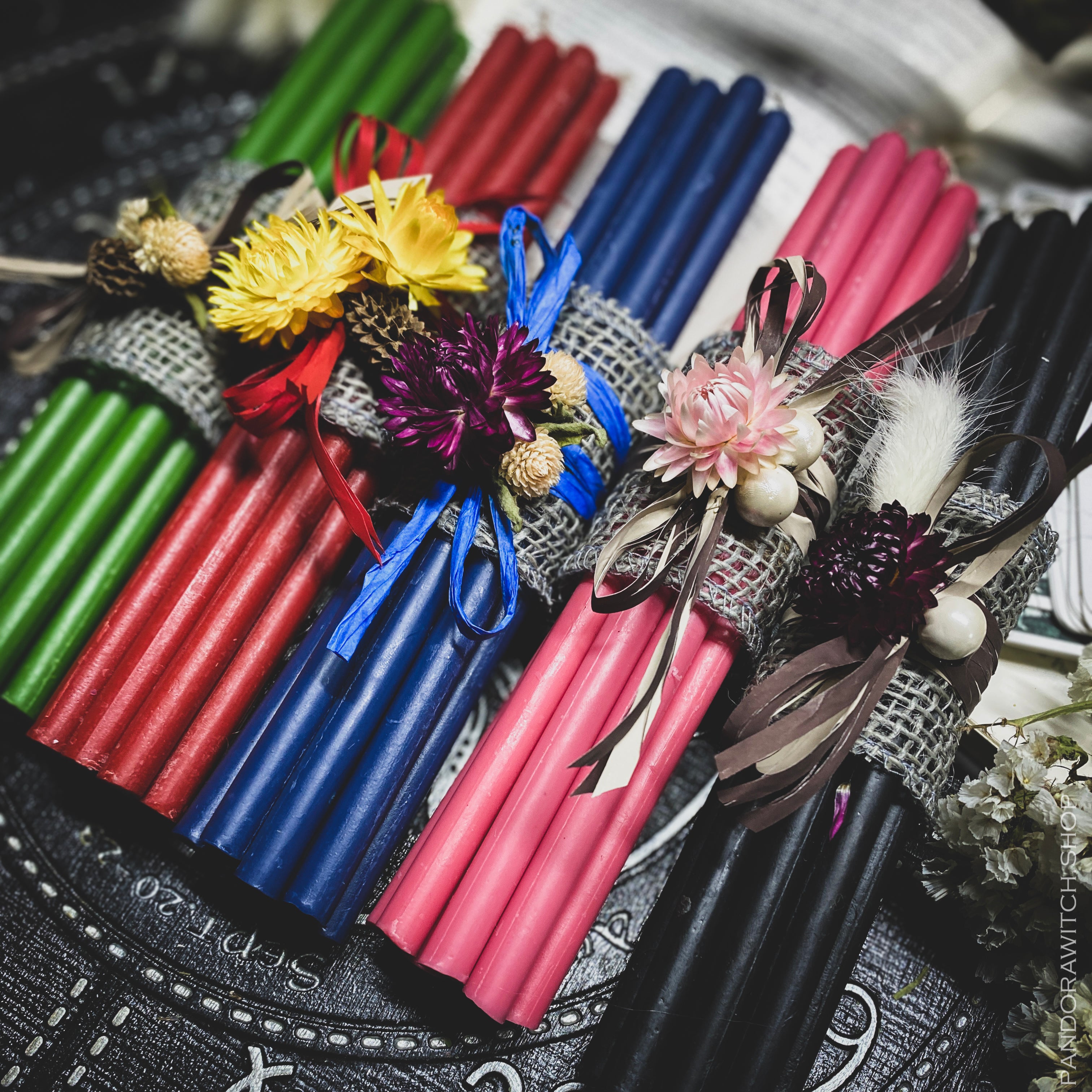 Beeswax candles - 5 Flower Sets