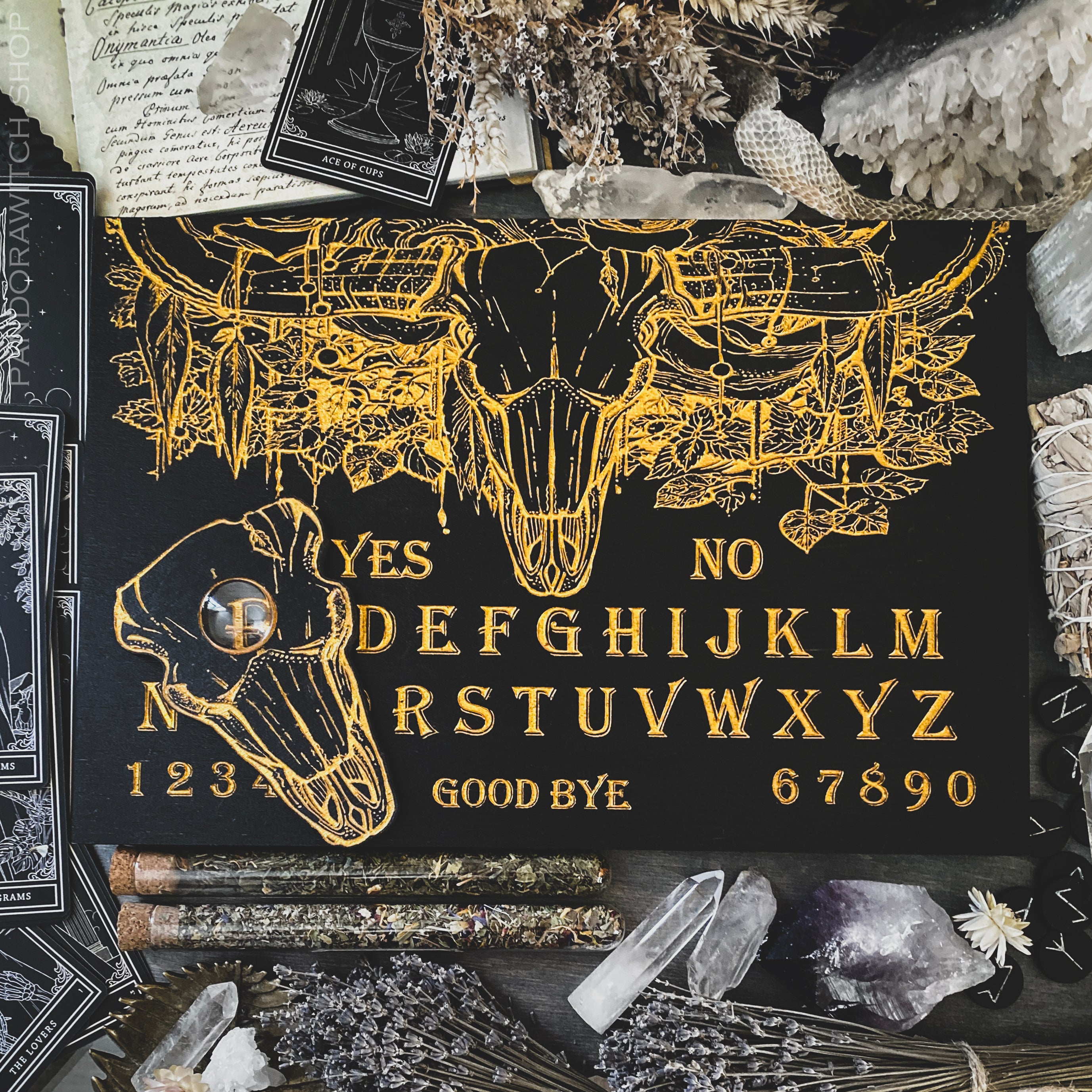 Ouija board - Bull Skull - Black and Gold
