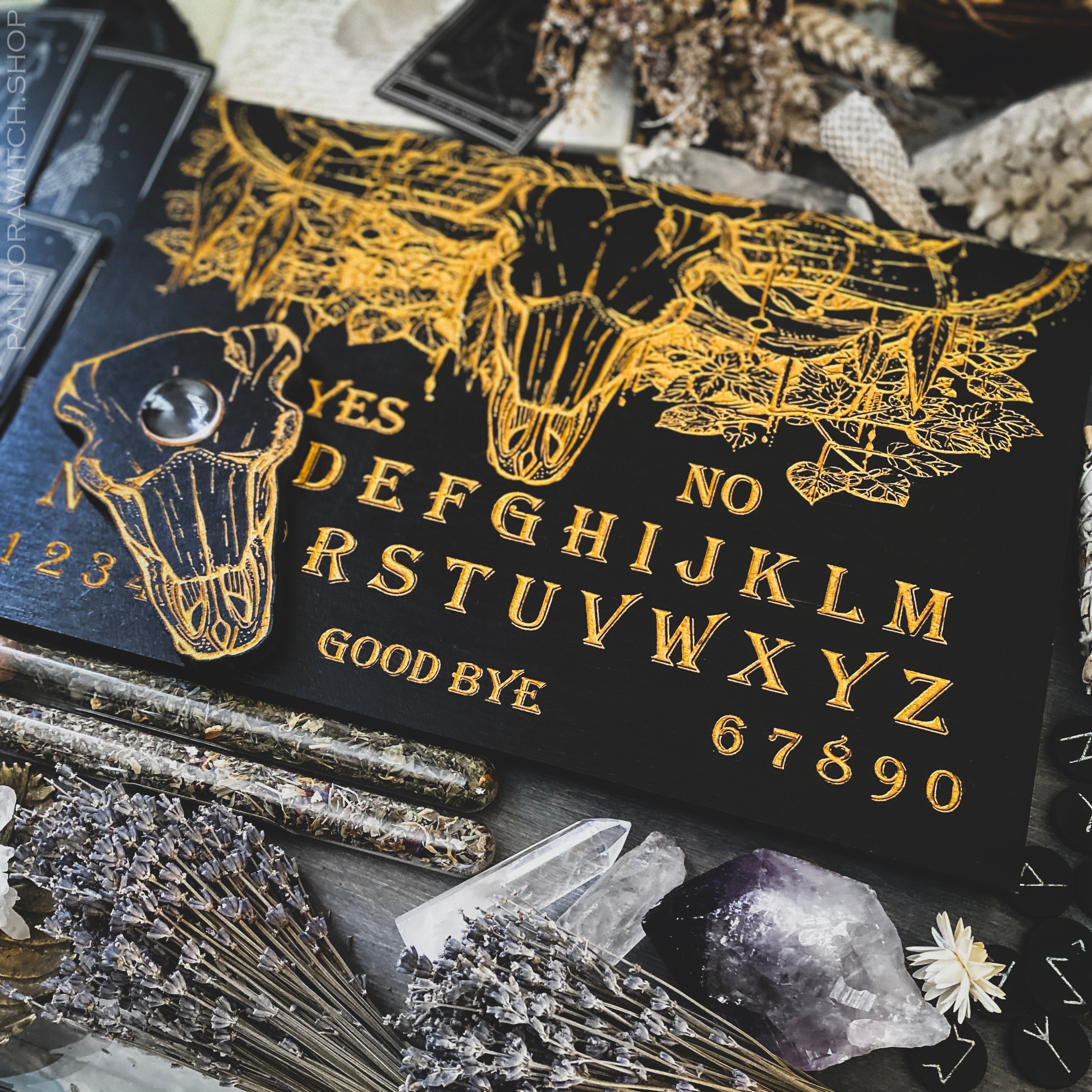Ouija board - Bull Skull - Black and Gold
