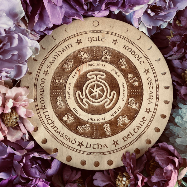 Wheel of the Year - Hecate - Natural wood