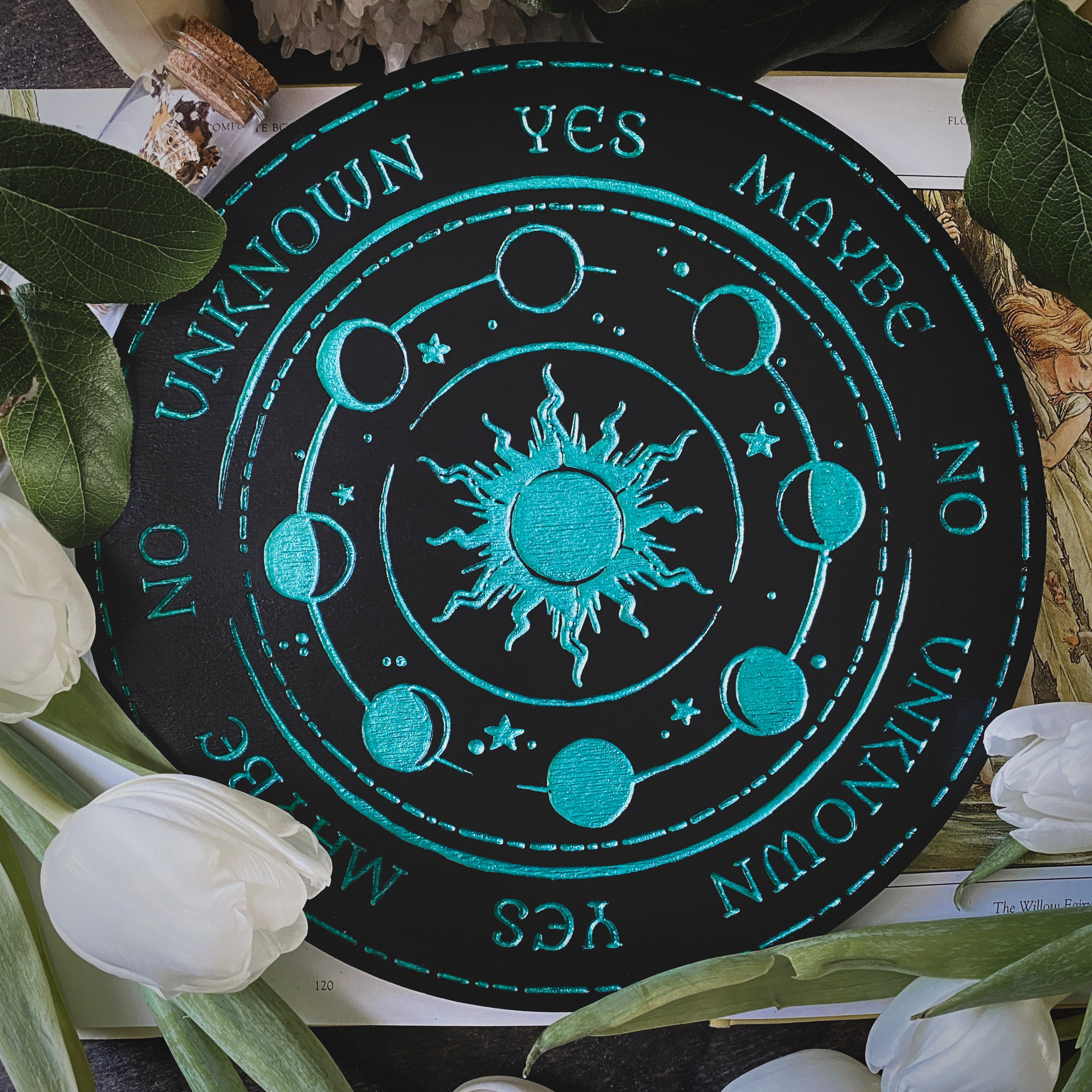 Pendulum Board - Emerald Moon Phase