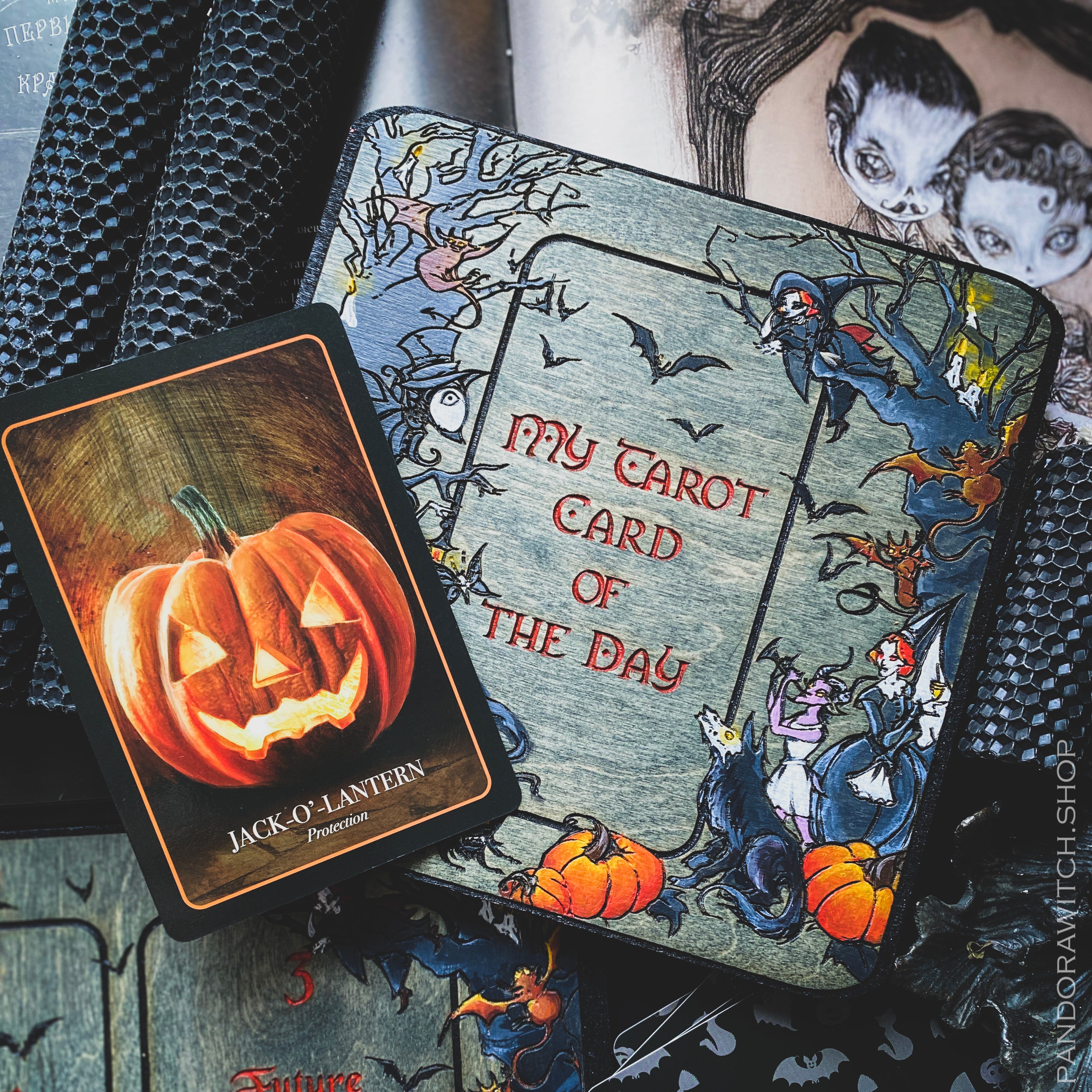 Tarot Boards Forever Halloween SET of 2 - Card of the Day and Three Card Spread
