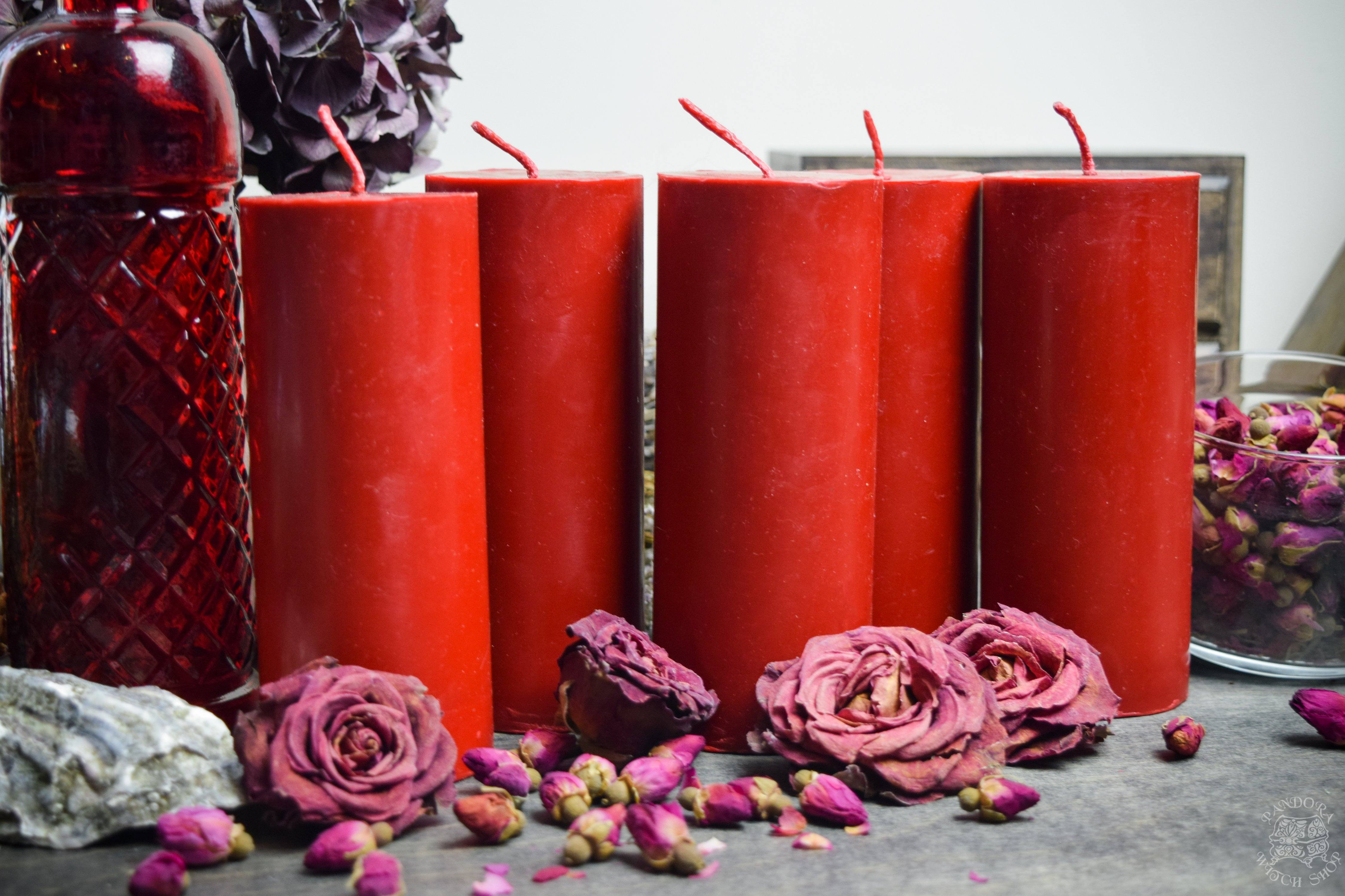 Candle - Big Red Cylinder - Beeswax Candle