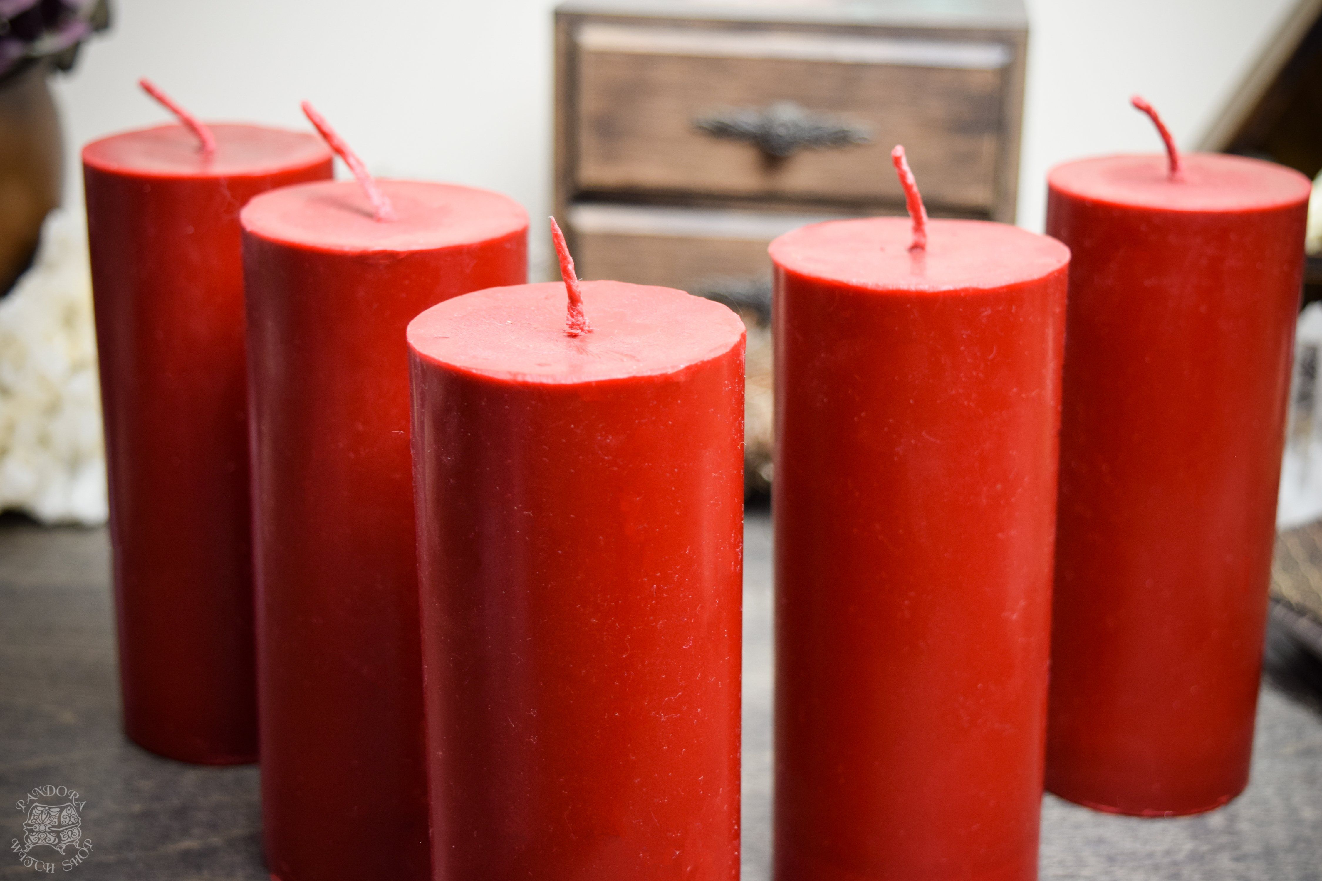 Candle - Big Red Cylinder - Beeswax Candle