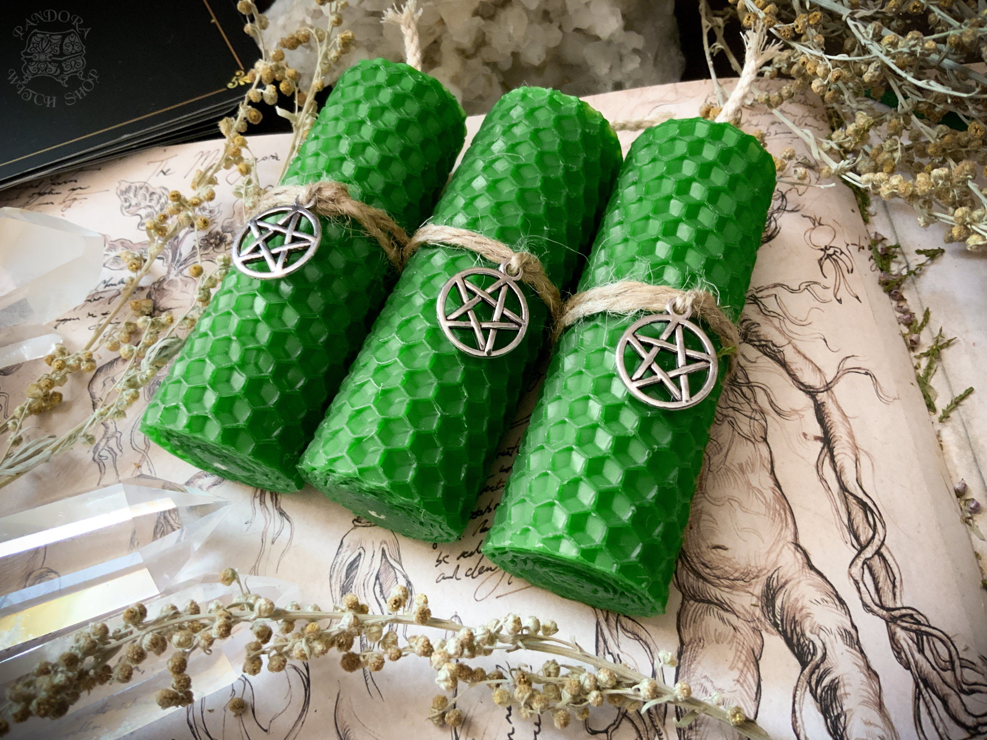 Green Honeycomb Candle