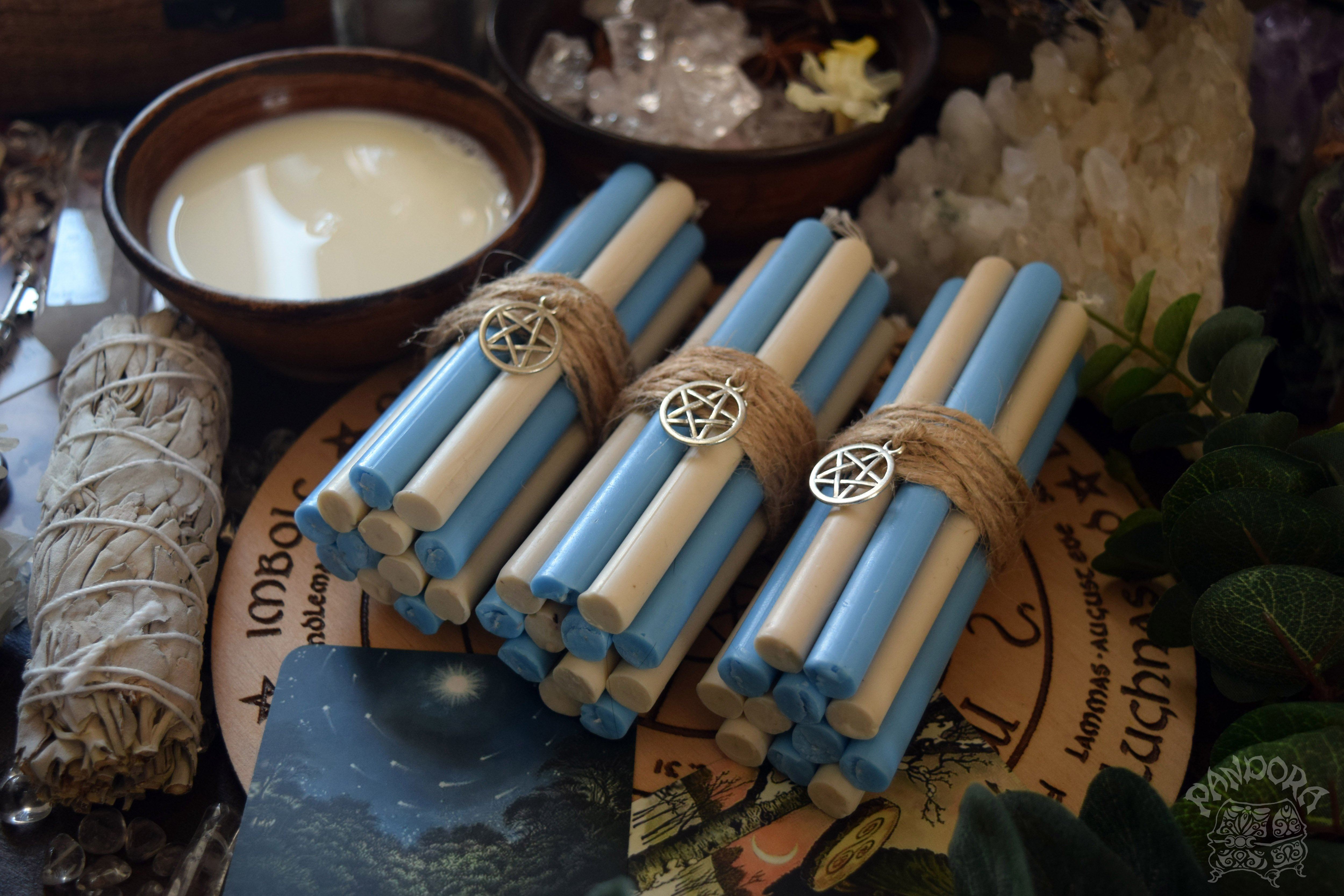 Candle - Imbolc - Wheel Of The Year - Set Of Beeswax Candles