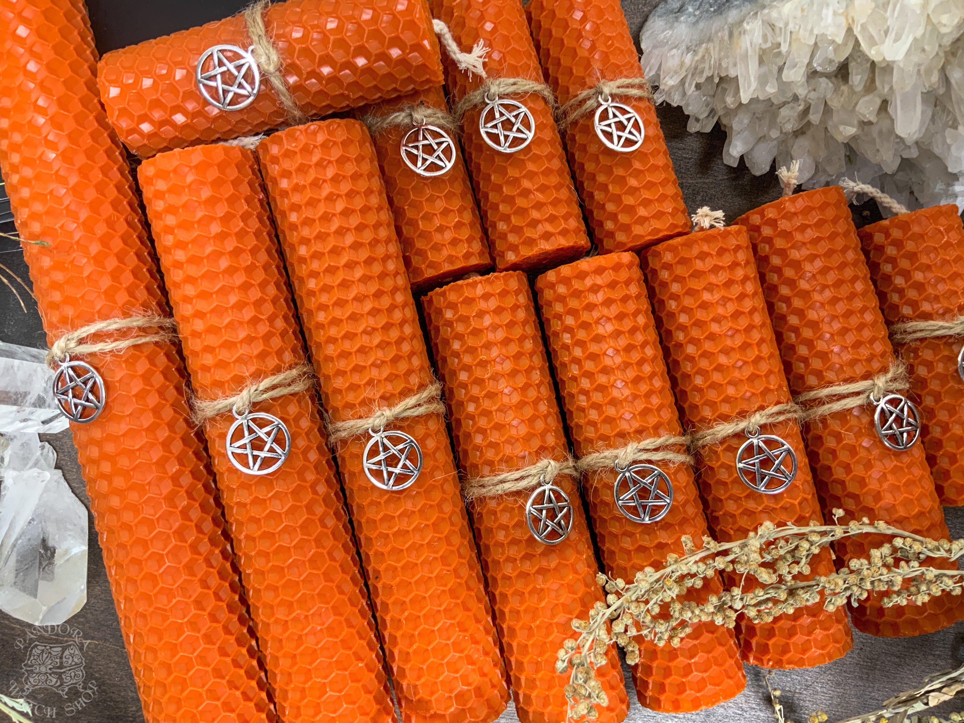Orange Honeycomb Candle