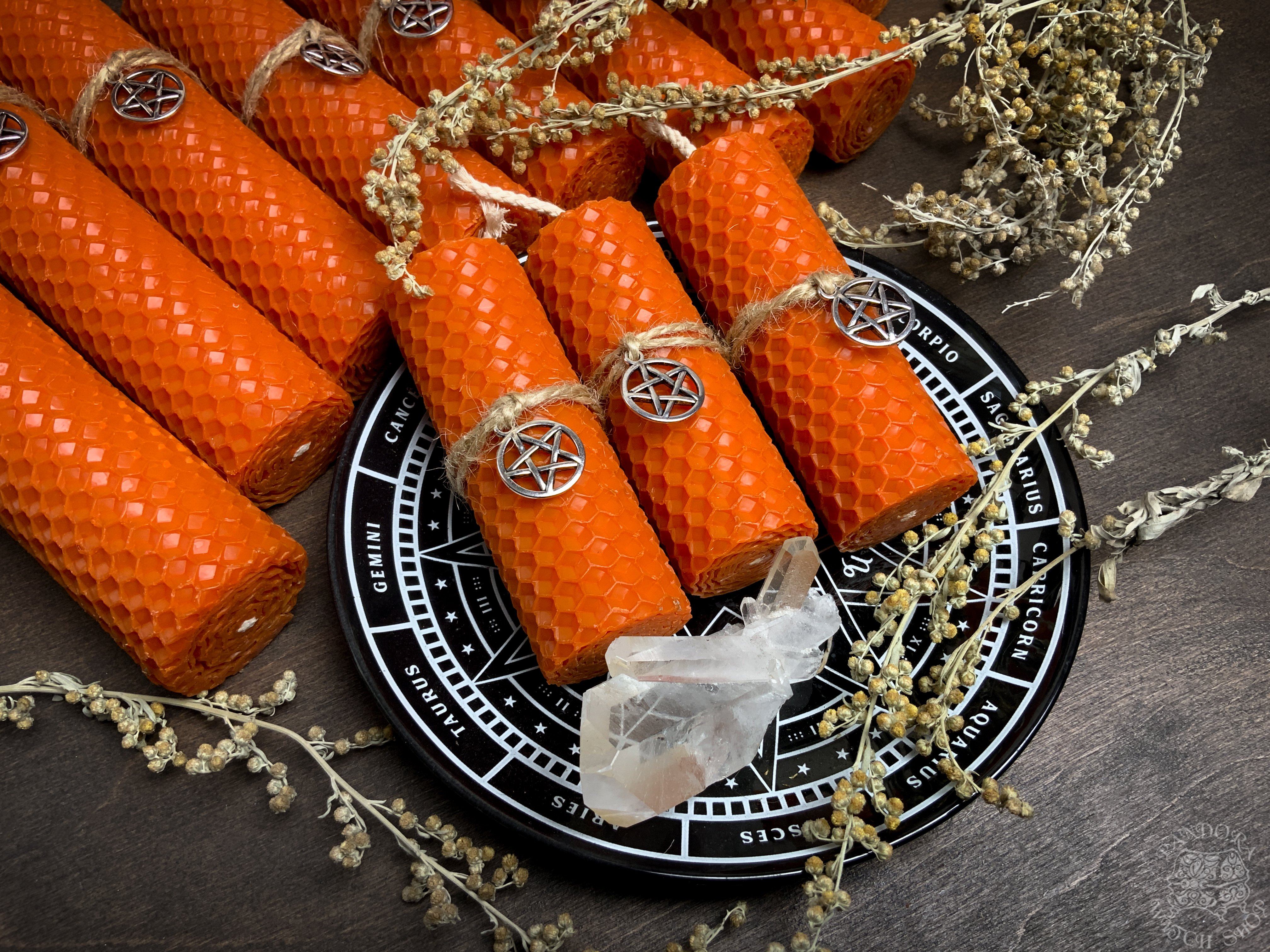 Orange Honeycomb Candle