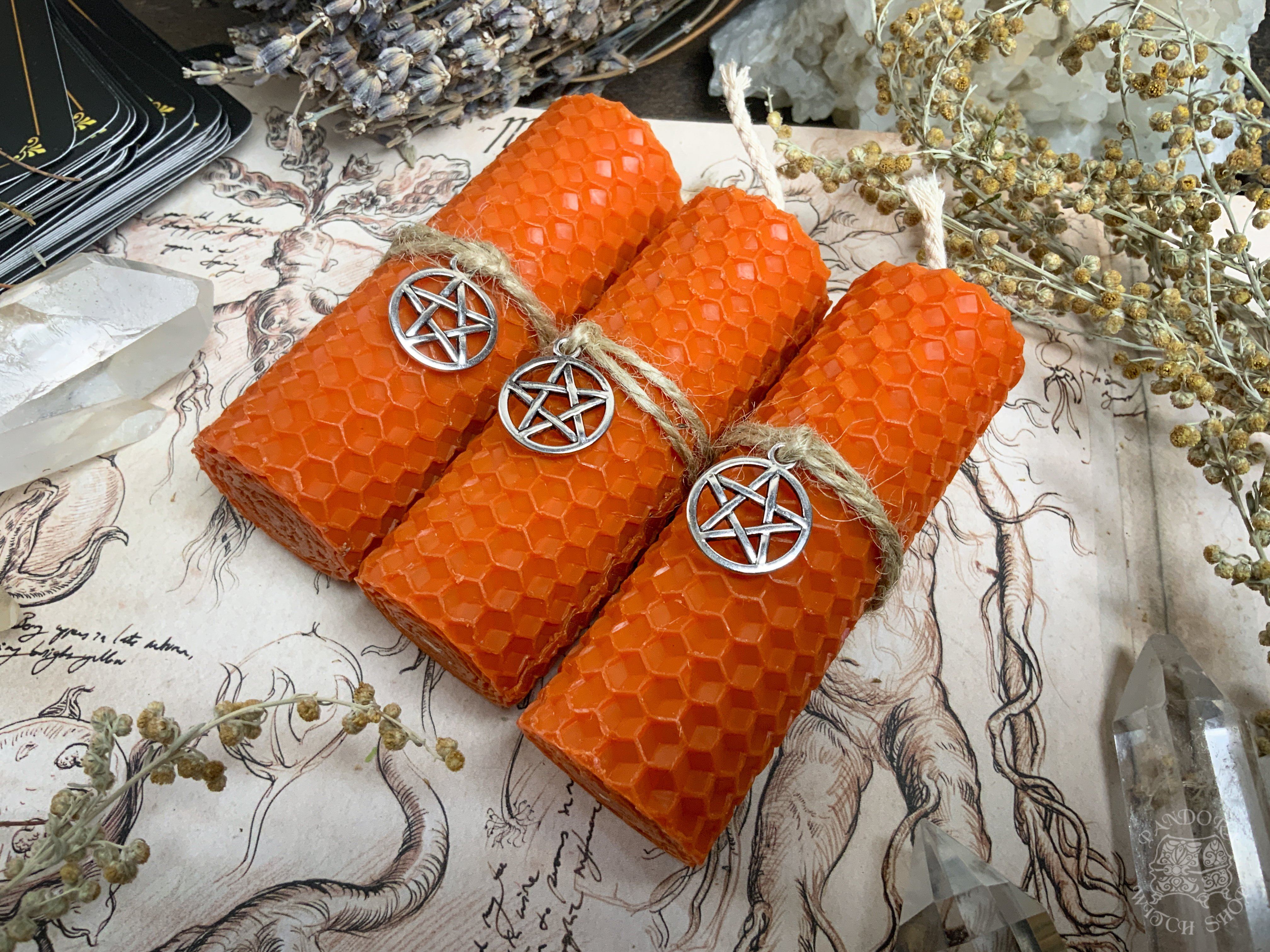 Orange Honeycomb Candle