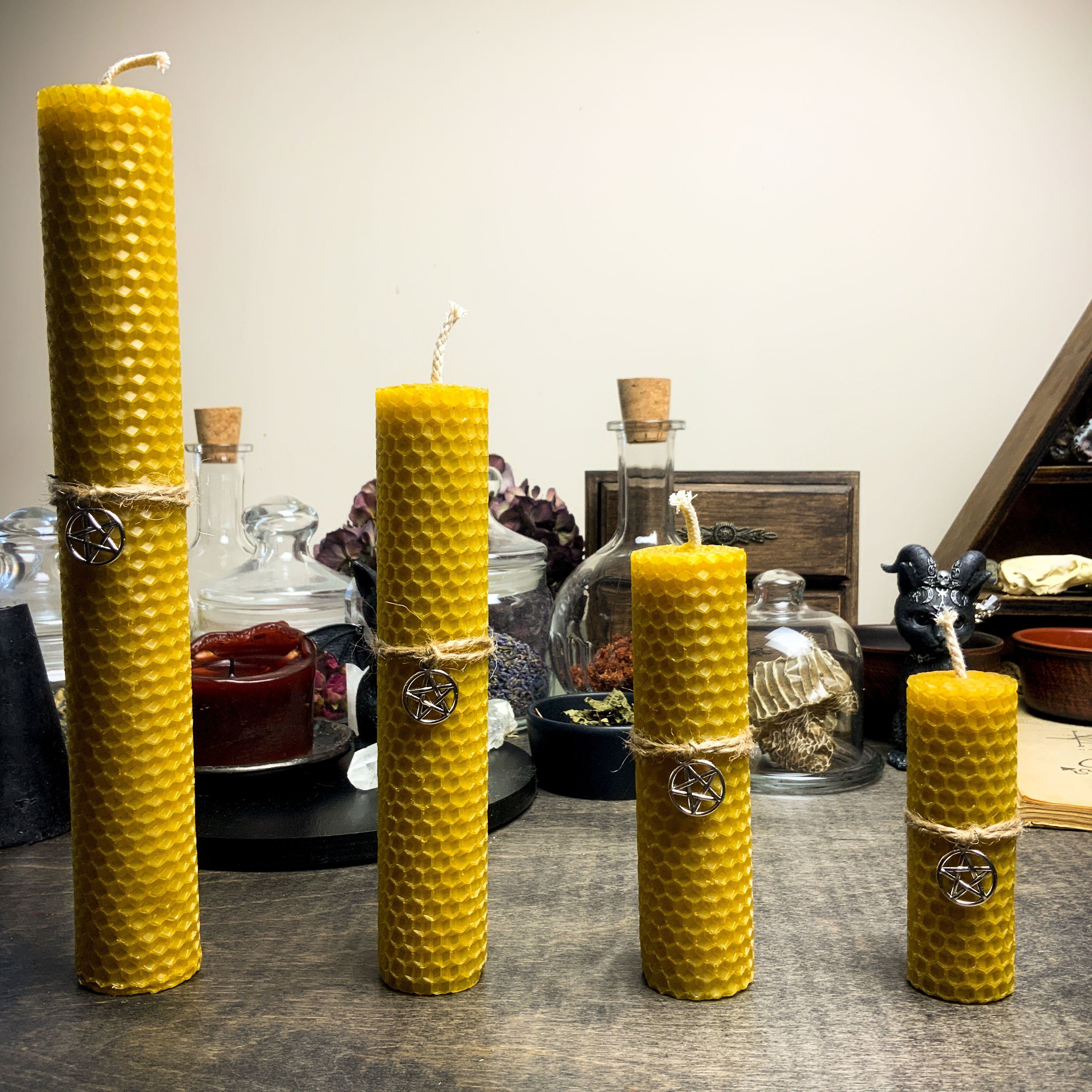Yellow Honeycomb Candle