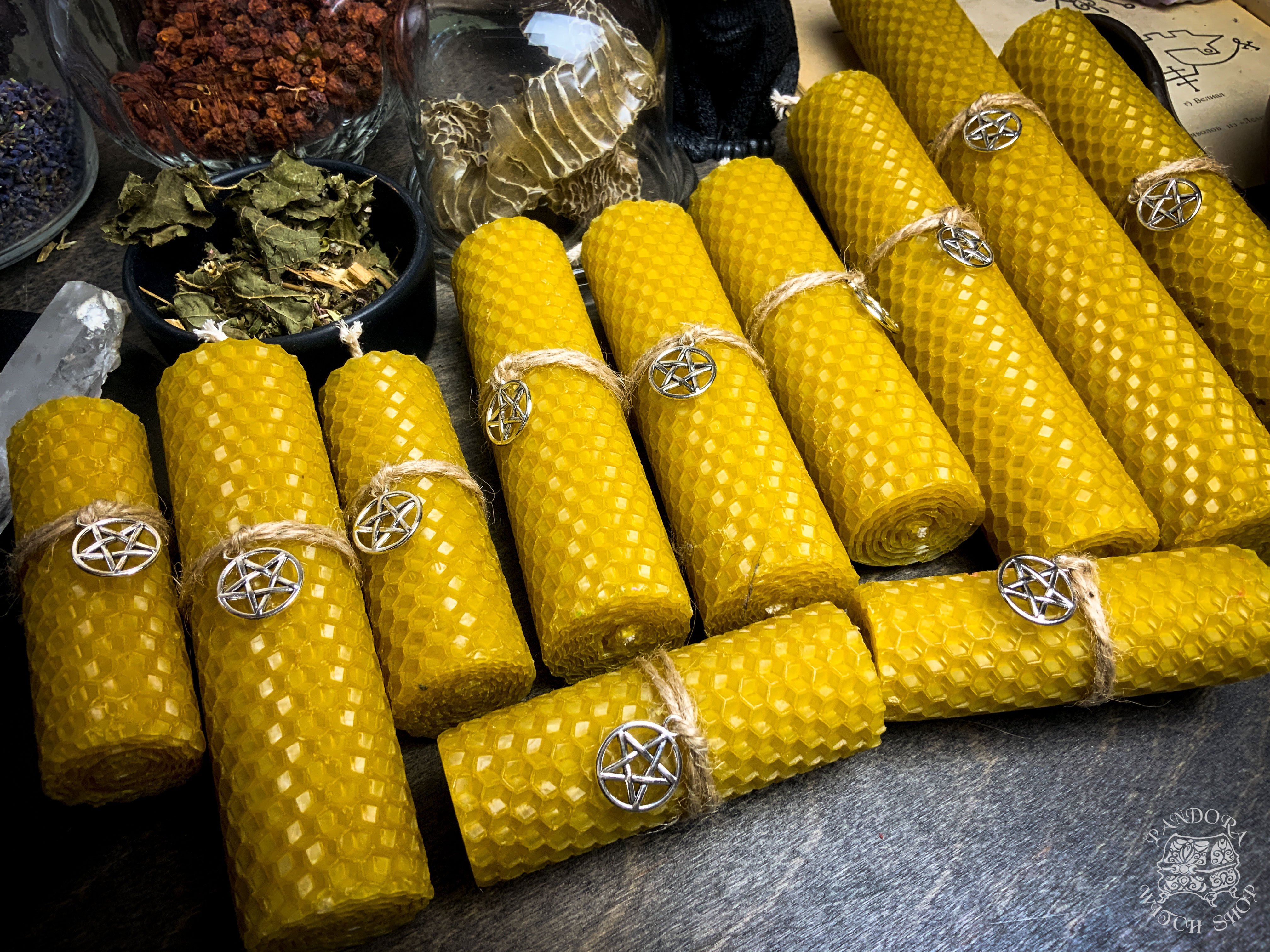 Yellow Honeycomb Candle