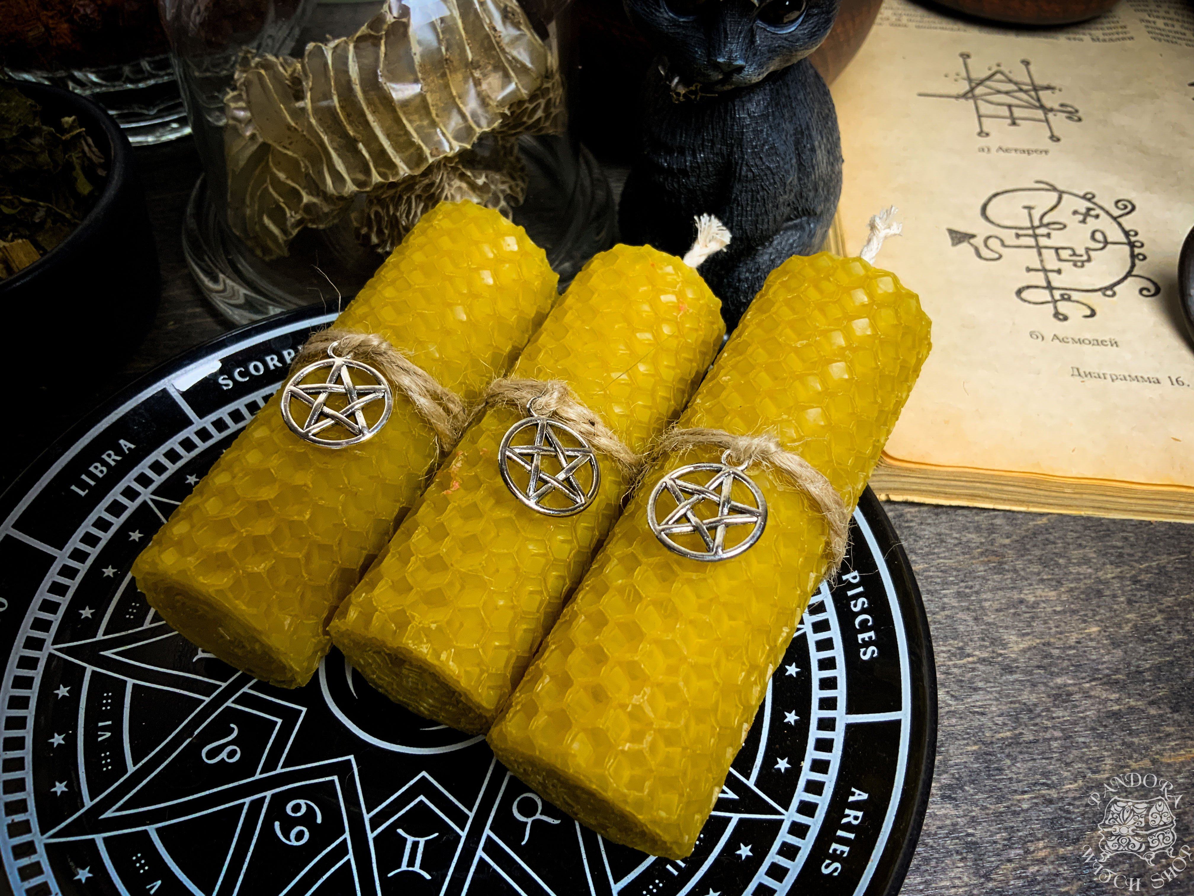 Yellow Honeycomb Candle