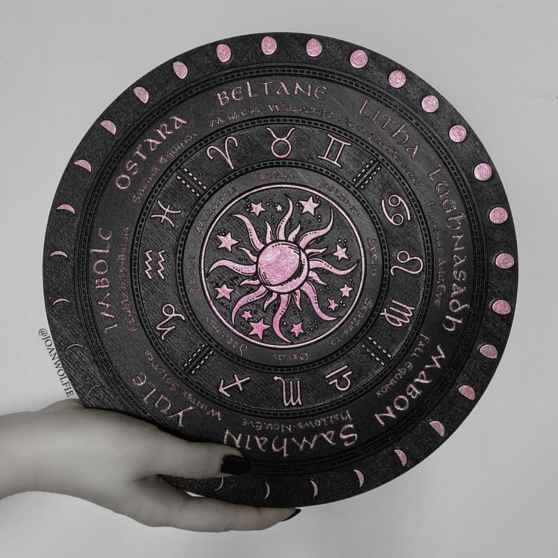 Wheel of the Year - Sun and Moon - Black\Pink