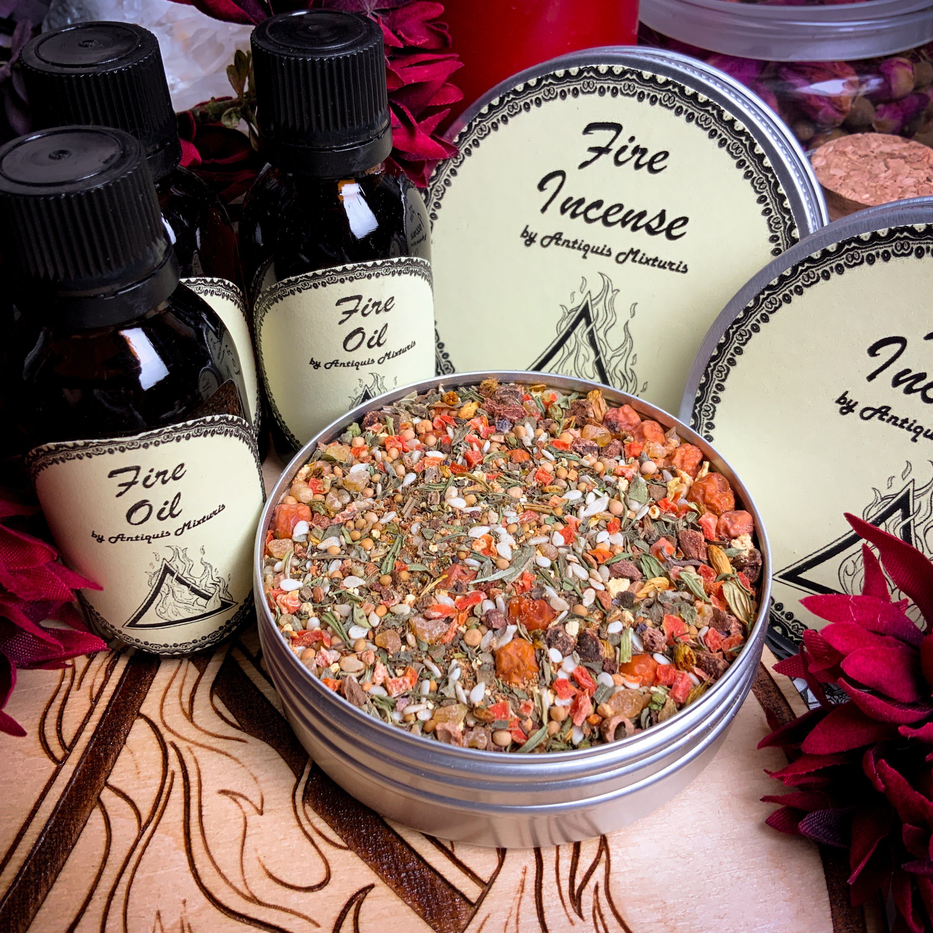Oil - Fire Set - Oil And Incense - Elemental Magic