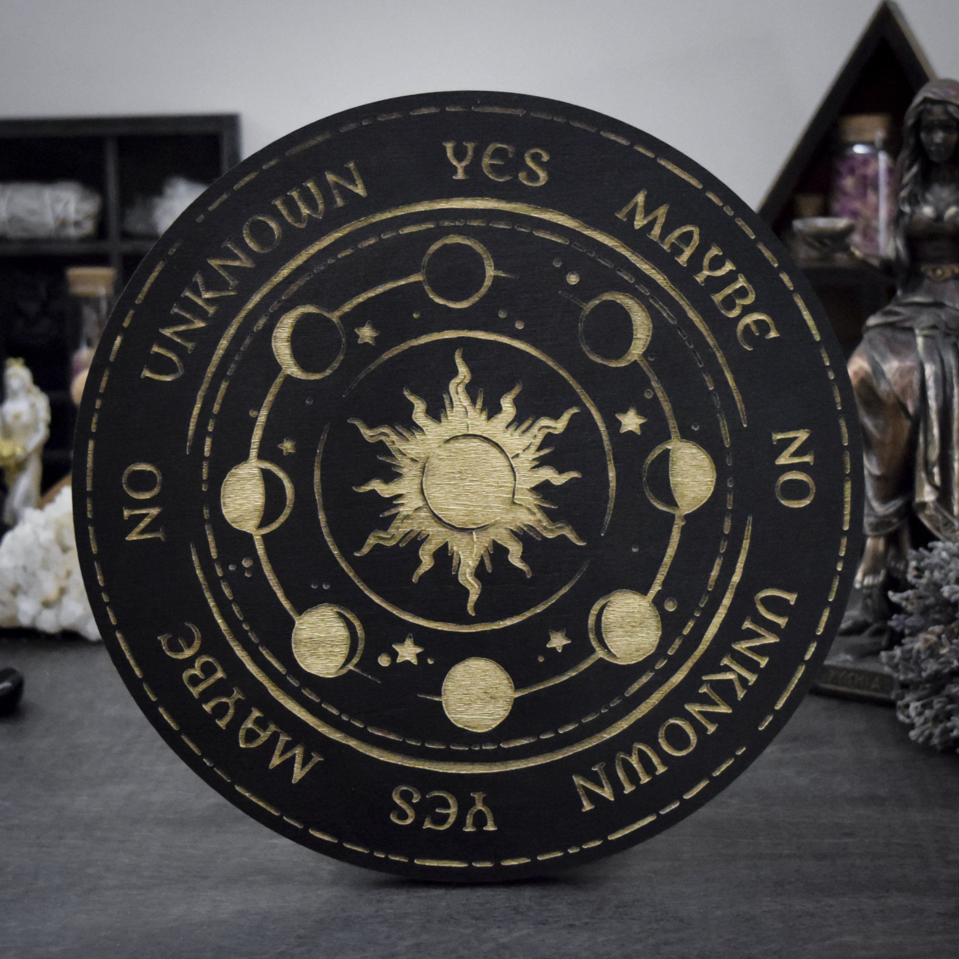 Moon Phase Rune Pendulum Board Resin Tray 2024