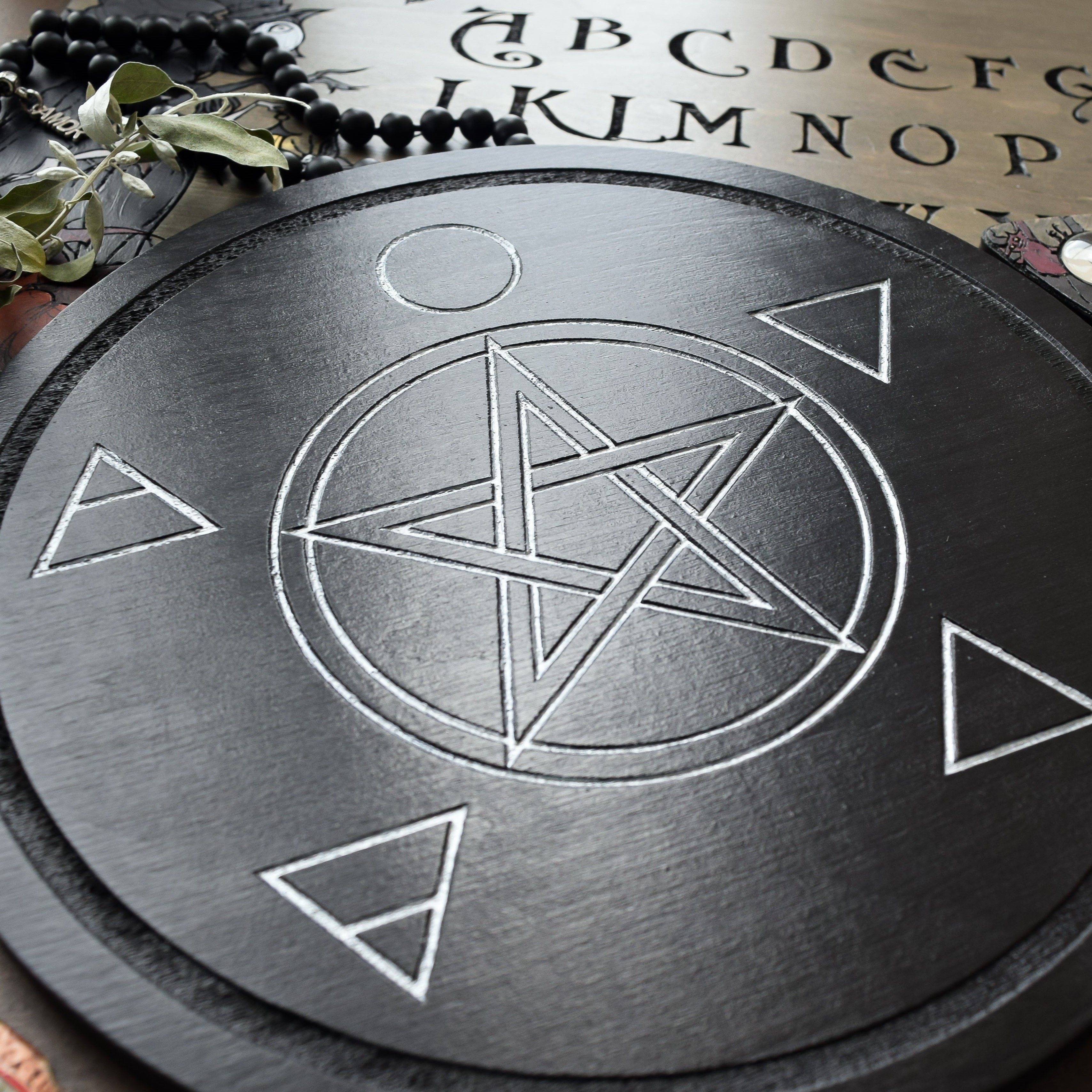 Pentagram, Elements. - Altar Pentacle - Black\Silver