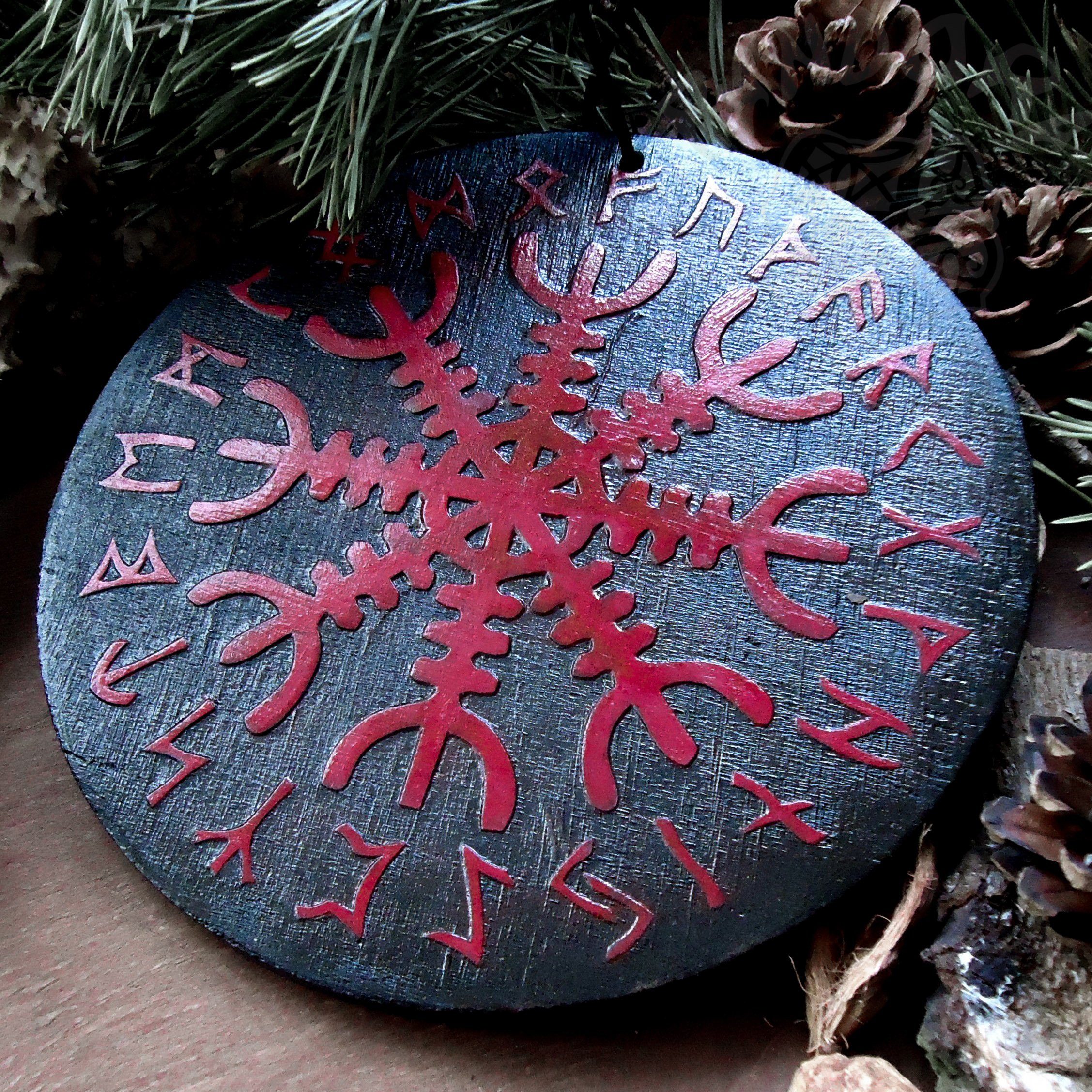 Red Aegishjalmur Futhark