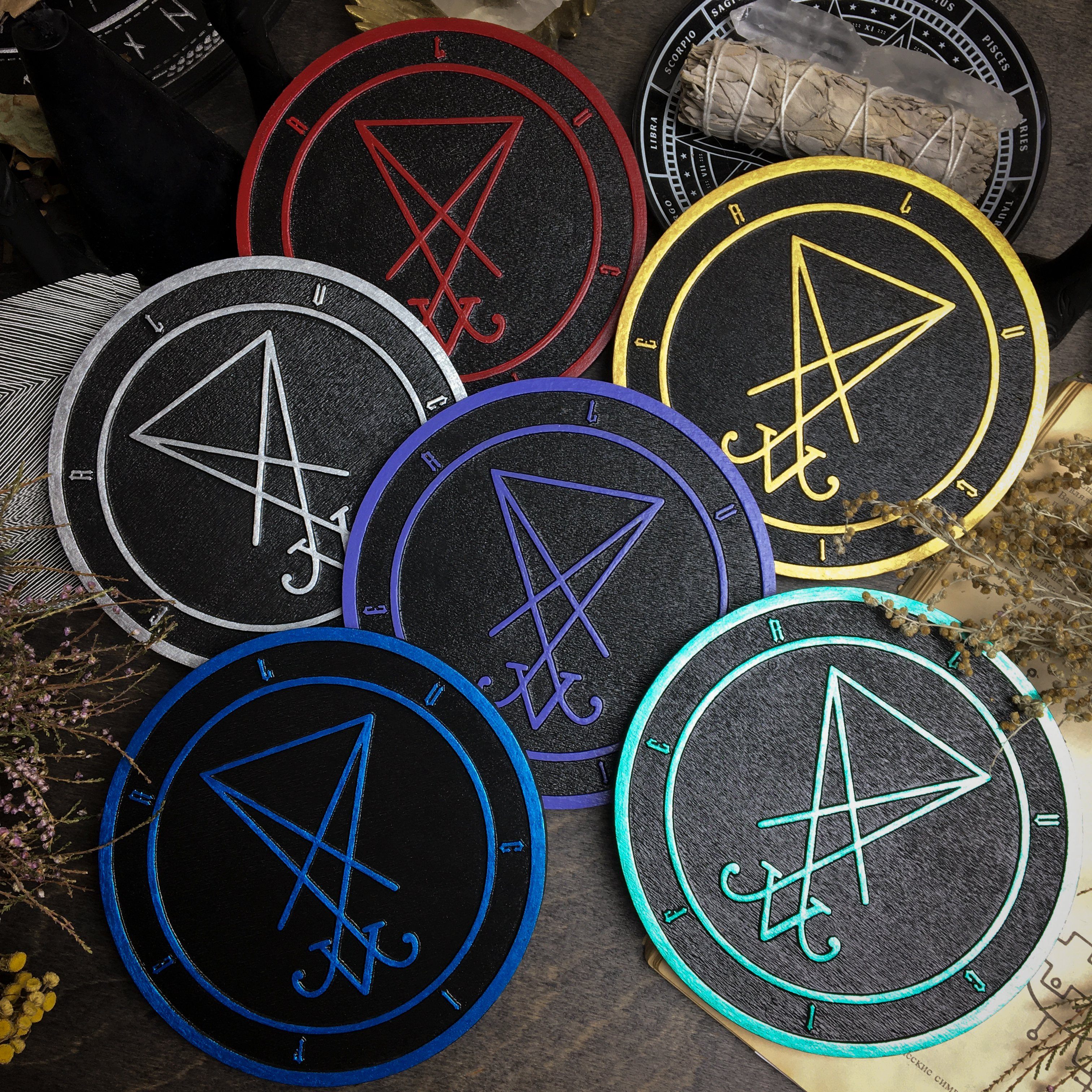 Sigil Lucifer - Altar pentacle - Color