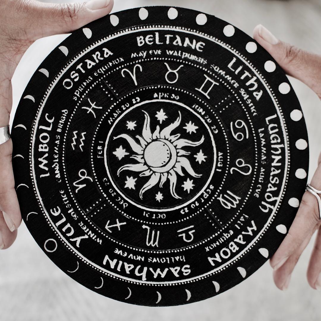 Wheel of the Year - Sun and Moon - Black\Silver - SS