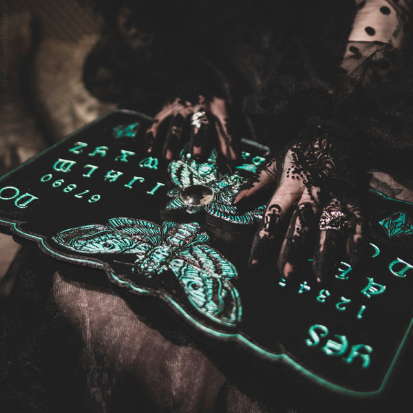 Ouija Board - Black and Emerald Death's head moth - SS
