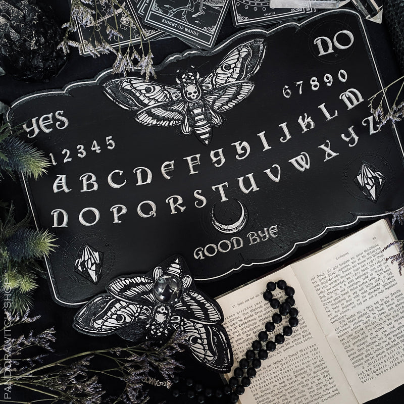 Ouija Board - Black and Silver Death's head moth - SS