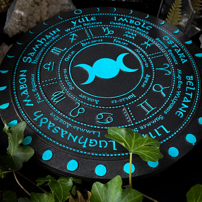 Wheel of the Year - Triple Moon Circle - Turquoise - SS