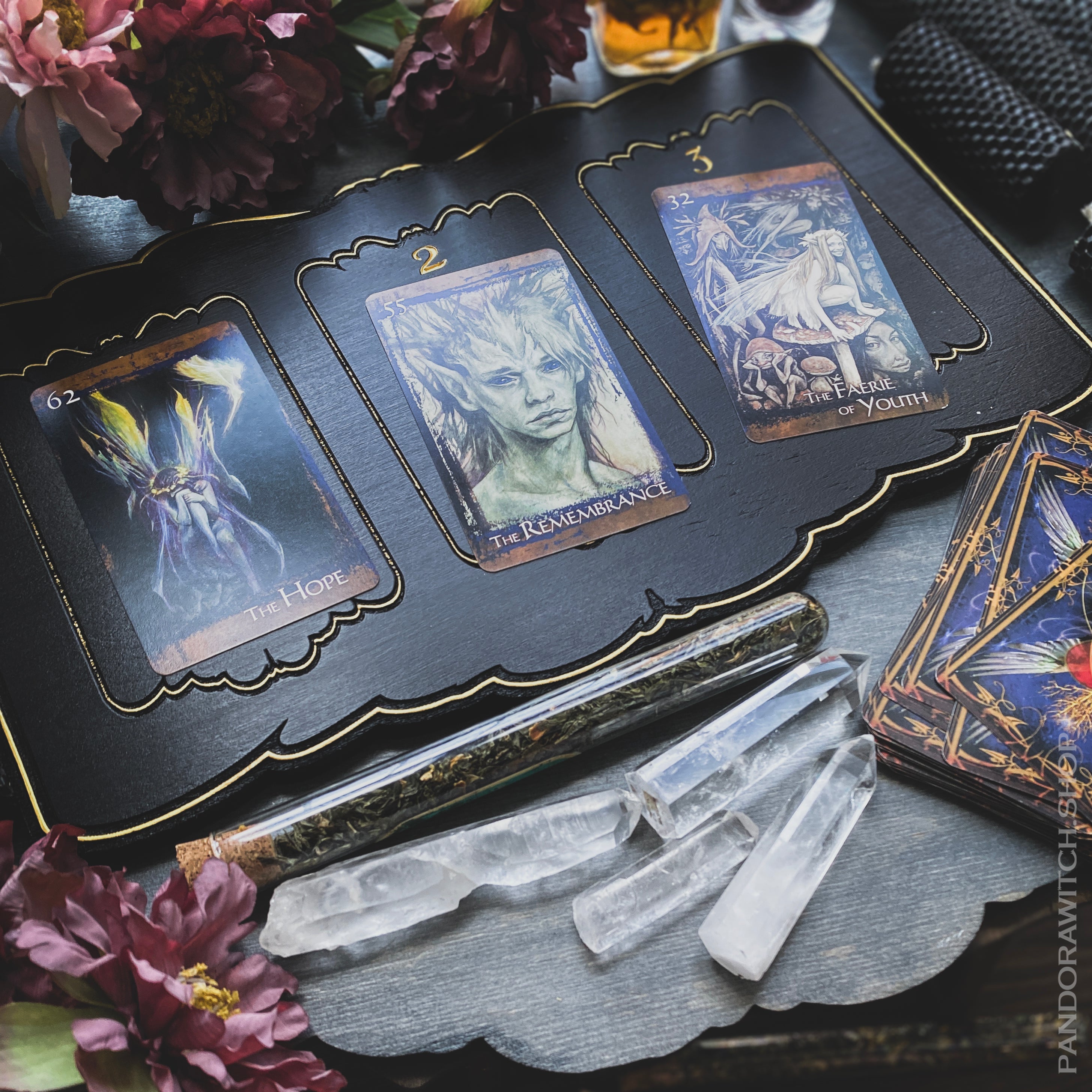 Tarot Board Three Card Spread- Black - SS