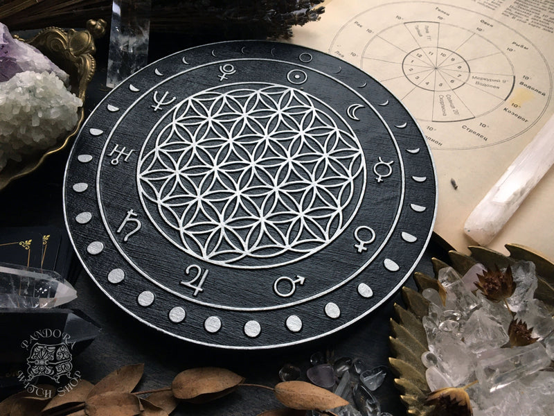 Crystal Grid - Moon Flower of Life - Black\Silver - SS