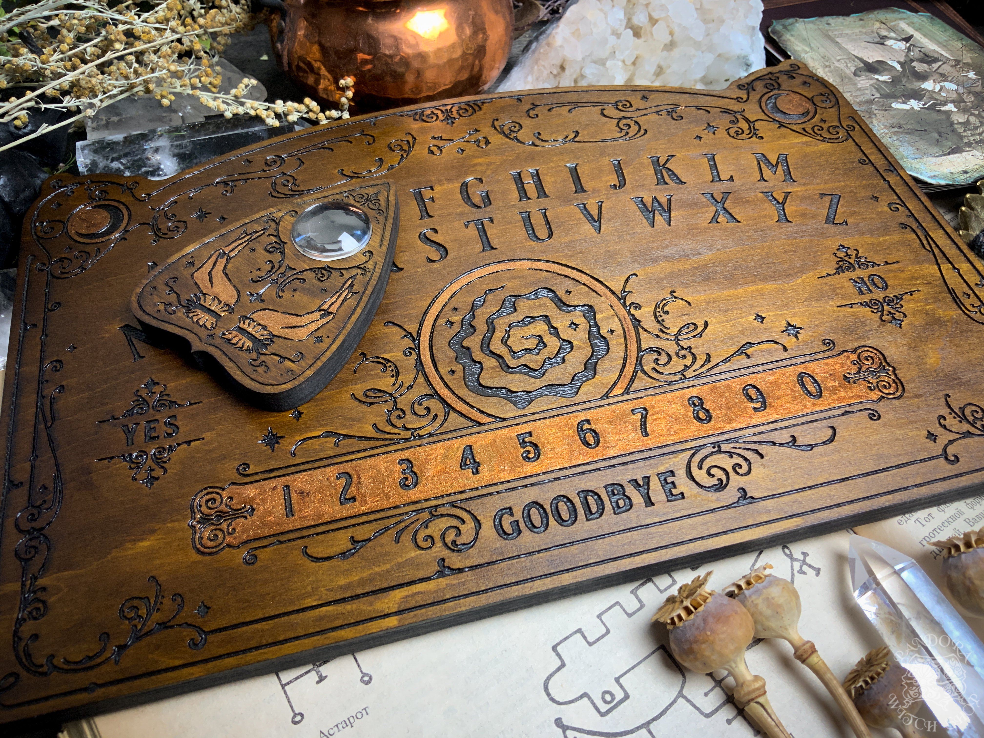 Ouija Board - Oracles Orb Dark wood - SS