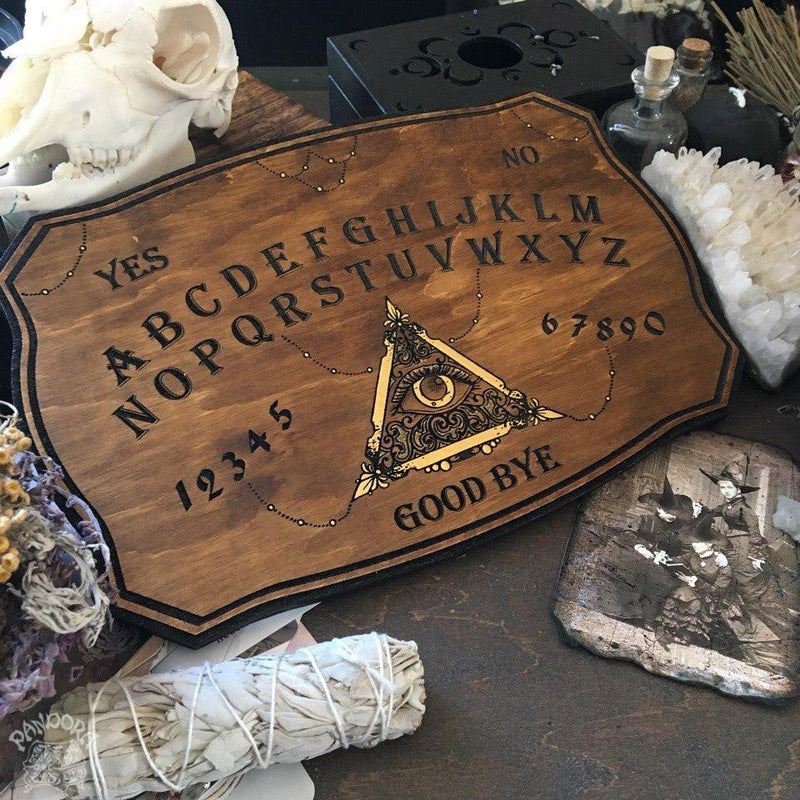 Ouija Board, Witch Board, Talking Board for calling spirits with All Seeing Eye