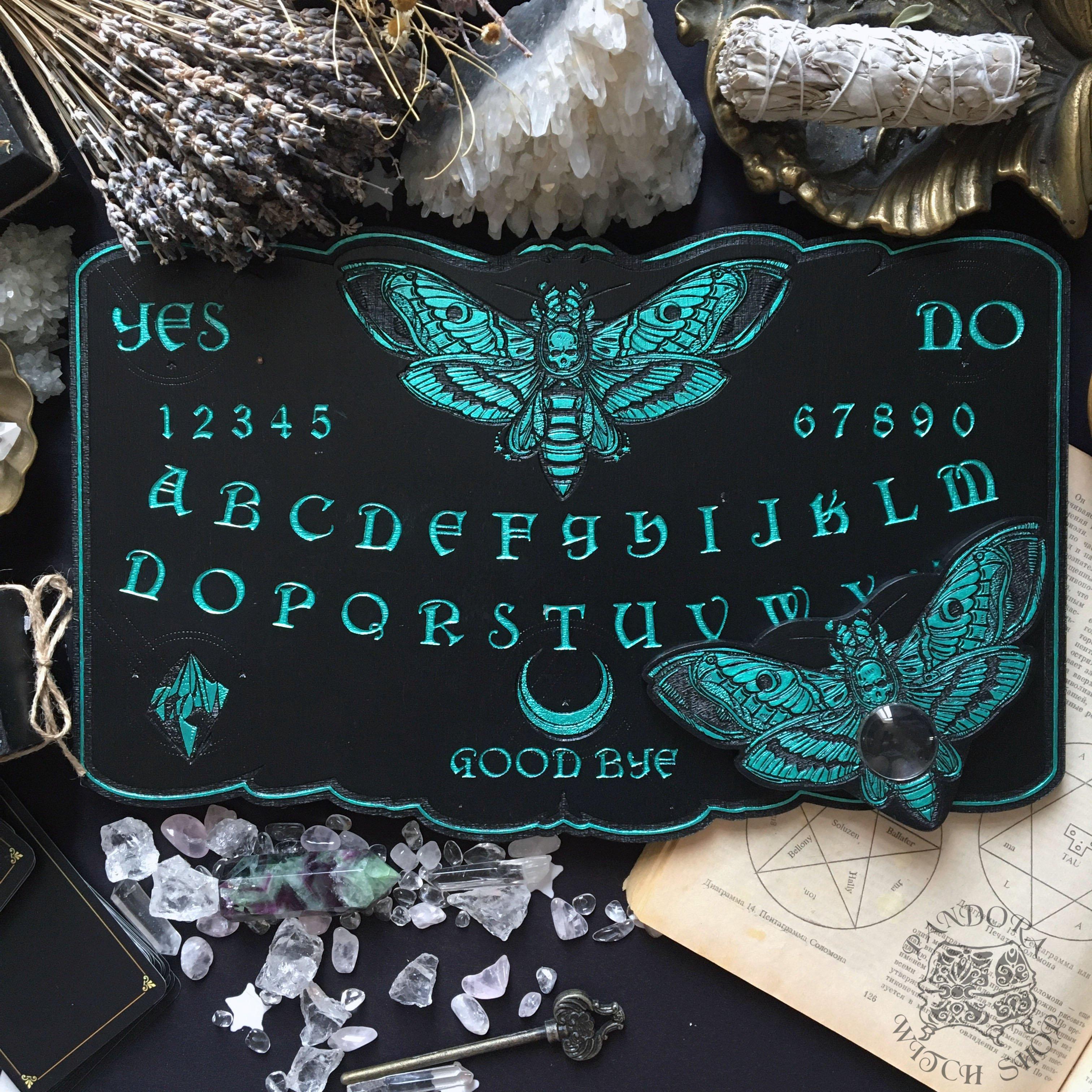 Ouija Board - Black and Emerald Death's head moth - SS