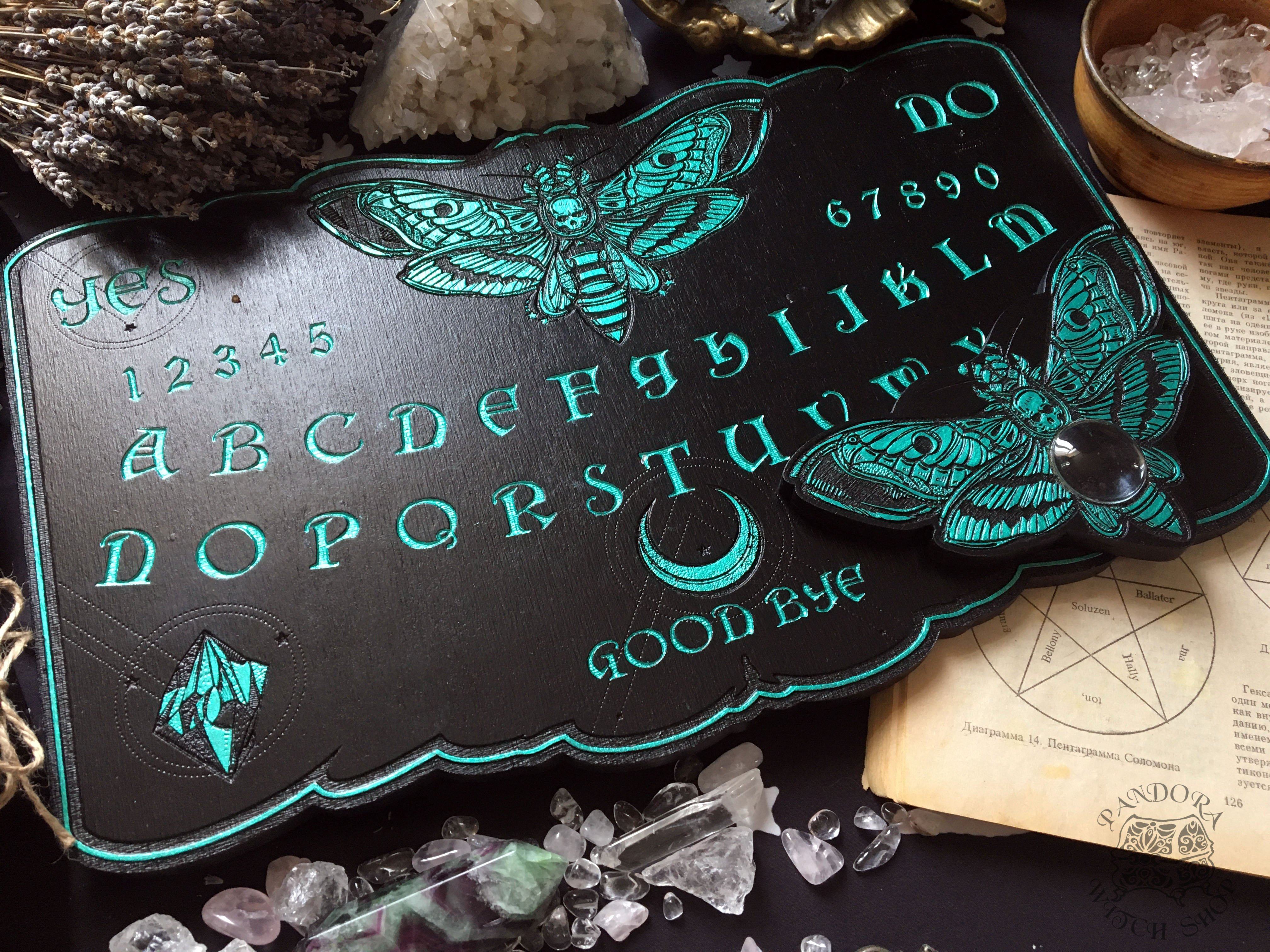 Ouija Board - Black and Emerald Death's head moth - SS