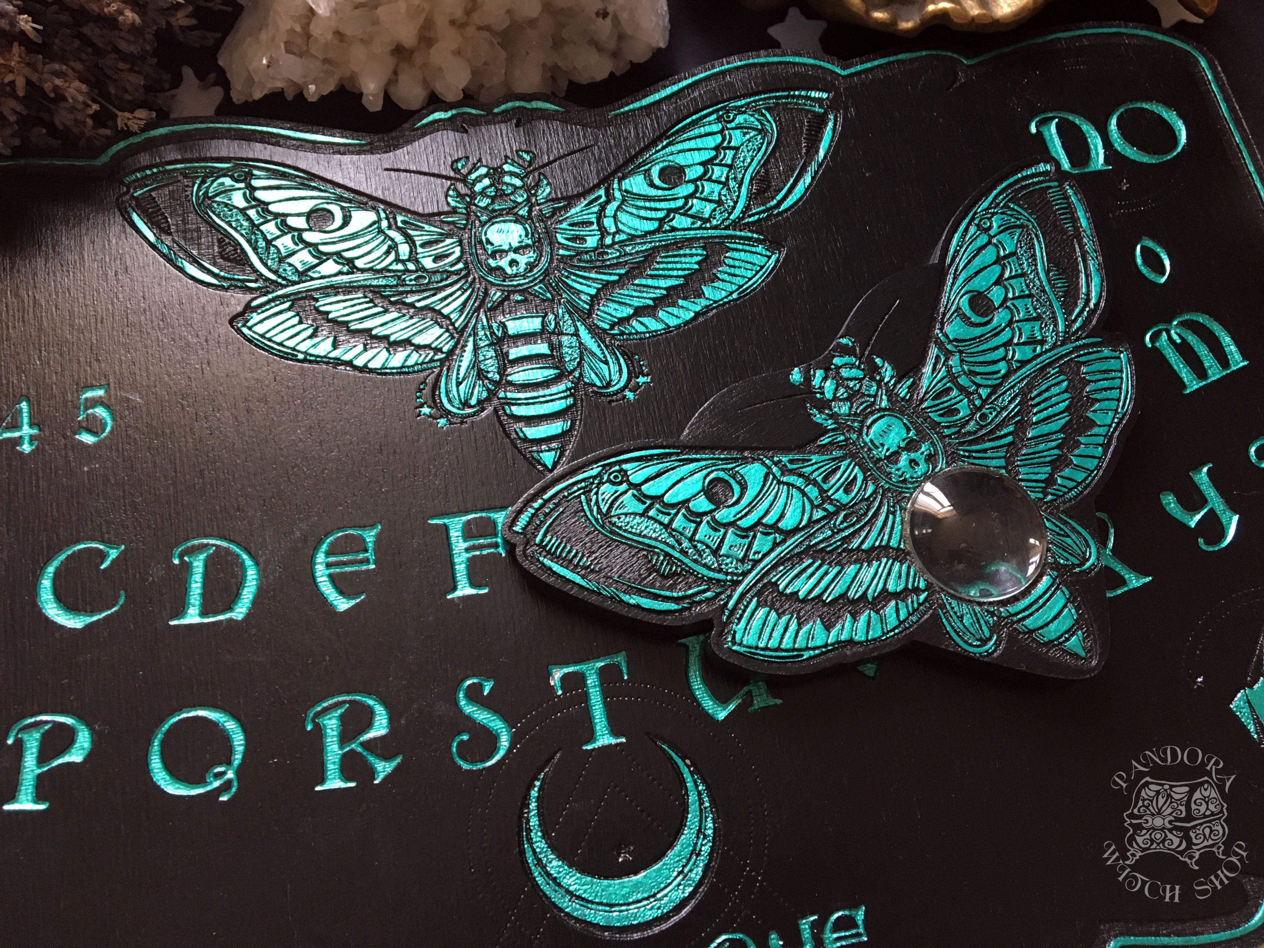 Ouija Board - Black and Emerald Death's head moth - SS