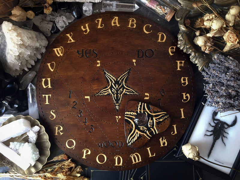 Ouija Board, Witch Board, Talking Board for calling spirits with Baphomet, Samael, Lucifer, Satan, Devil