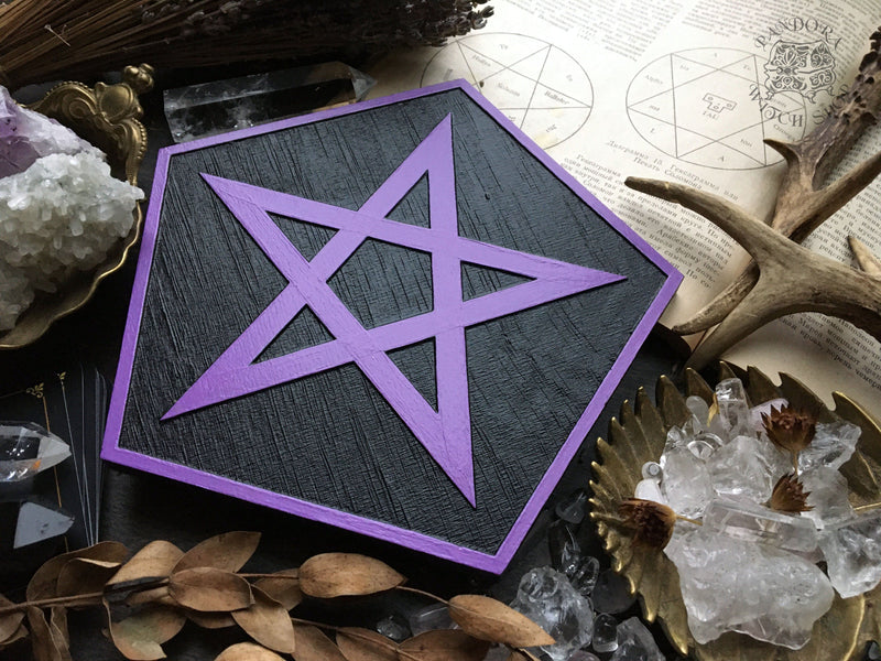 Pentagram rhombus - Altar pentacle - Black\Purple - SS