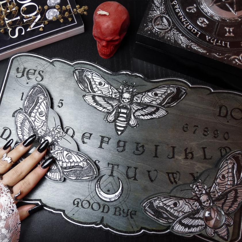 Ouija Board - Silver Death's head moth